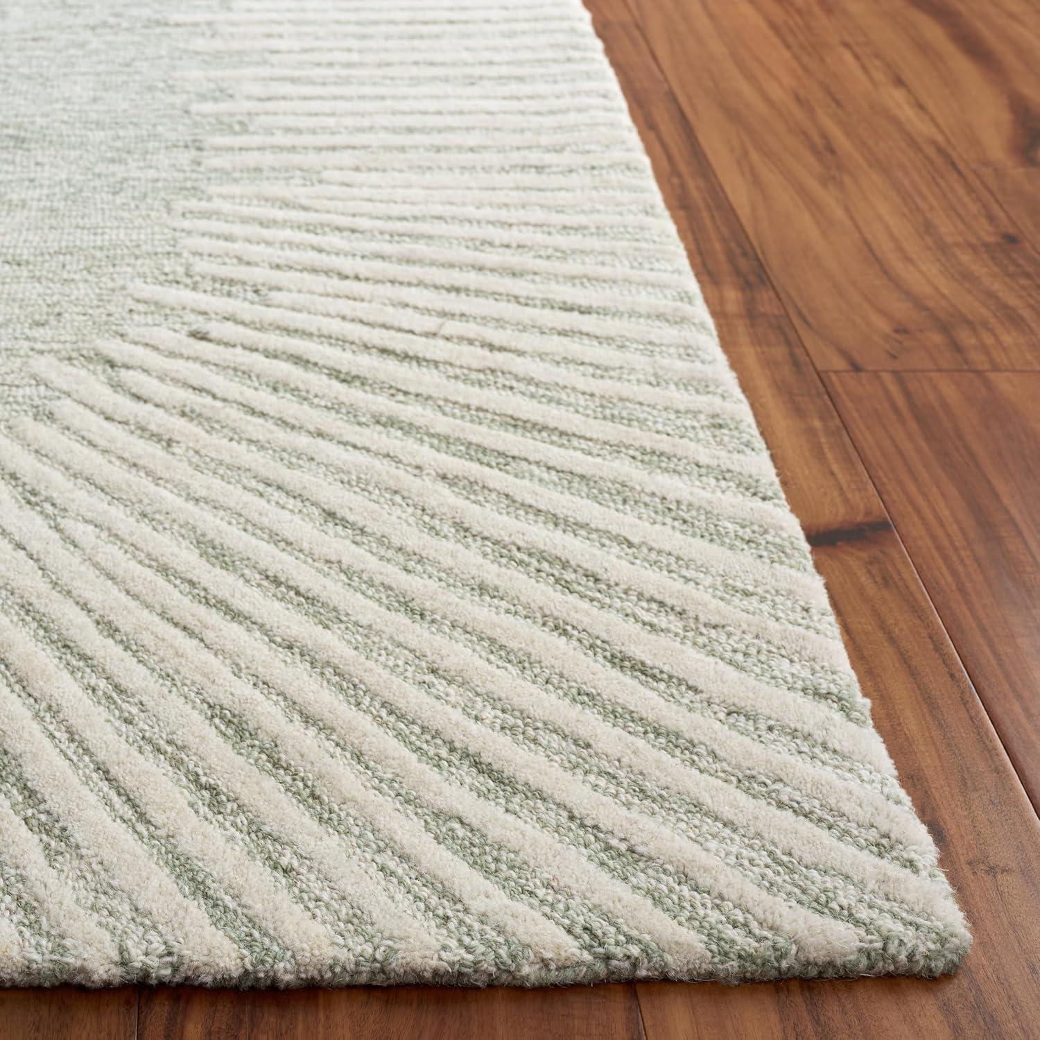 image:imageSAFAVIEH Abstract Collection Area Rug 5 x 8 Black amp Ivory Handmade Wool Ideal for High Traffic Areas in Living Room Bedroom ABT478ZSageIvory