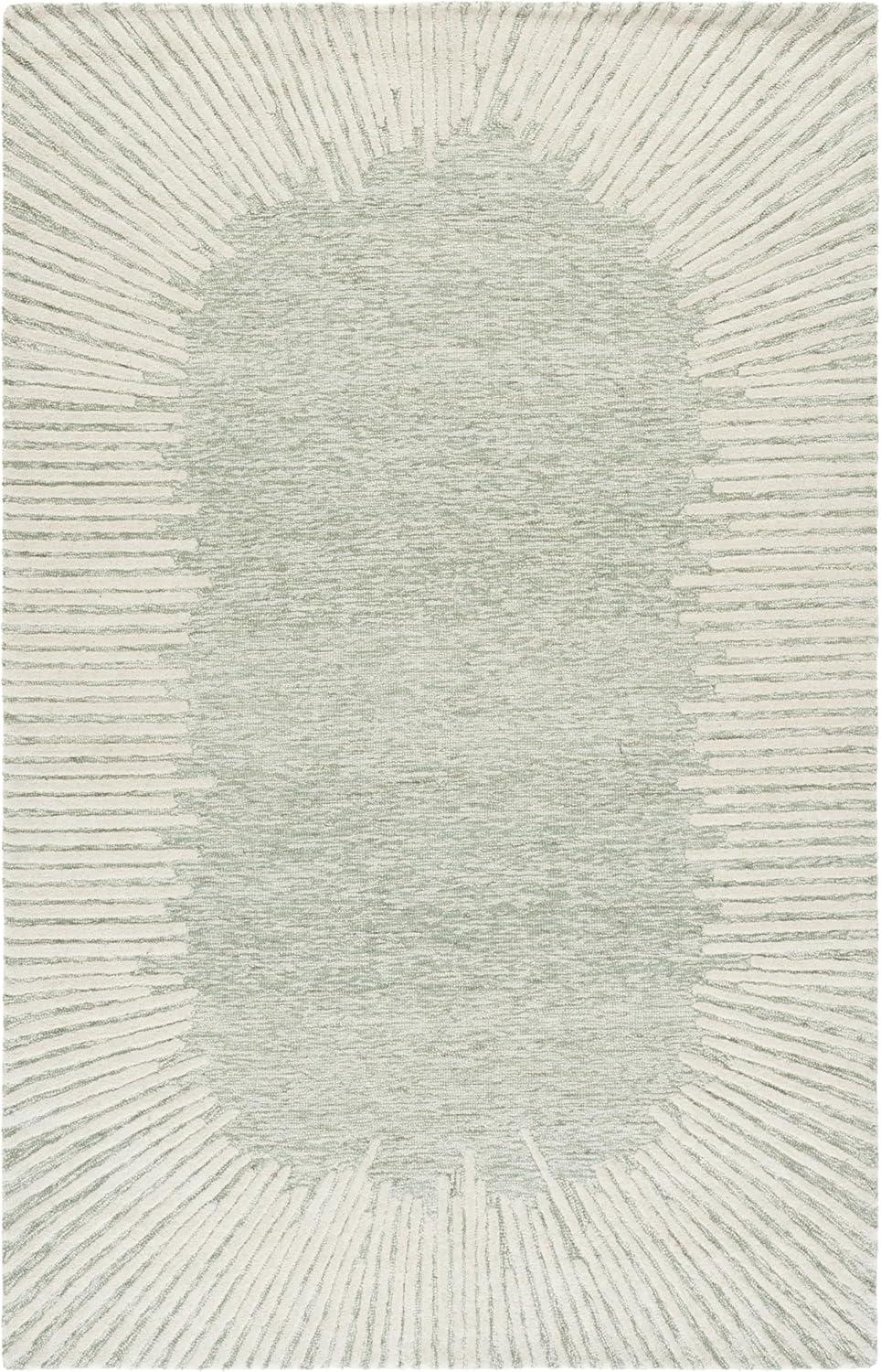 image:imageSAFAVIEH Abstract Collection Area Rug 5 x 8 Black amp Ivory Handmade Wool Ideal for High Traffic Areas in Living Room Bedroom ABT478ZSageIvory