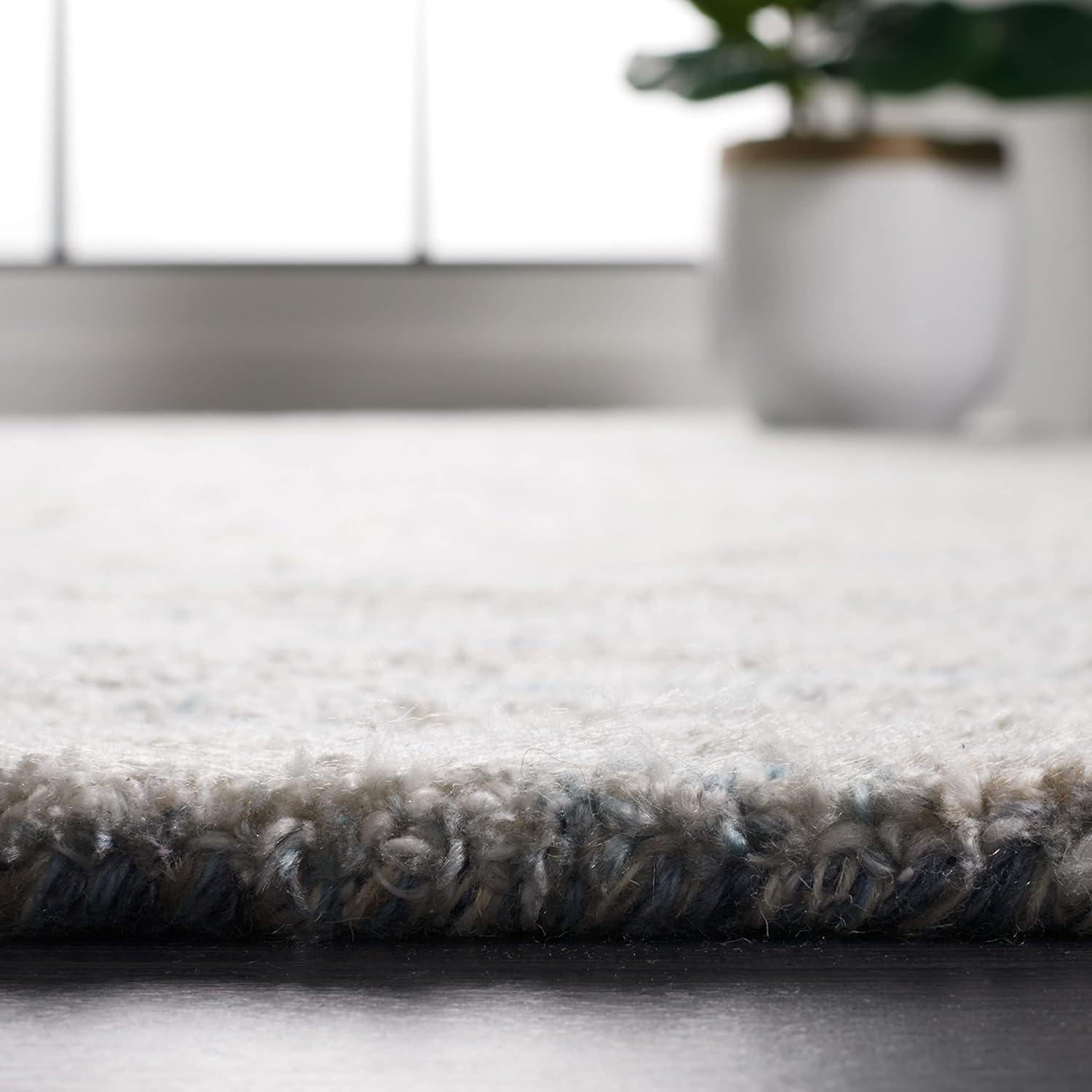 image:imageSAFAVIEH Area Rug 8x10 Abstract Collection Large Beige amp Blue Handmade Wool Ideal for Living Room Bedroom Office Dining Space ABT147MBeigeBlue