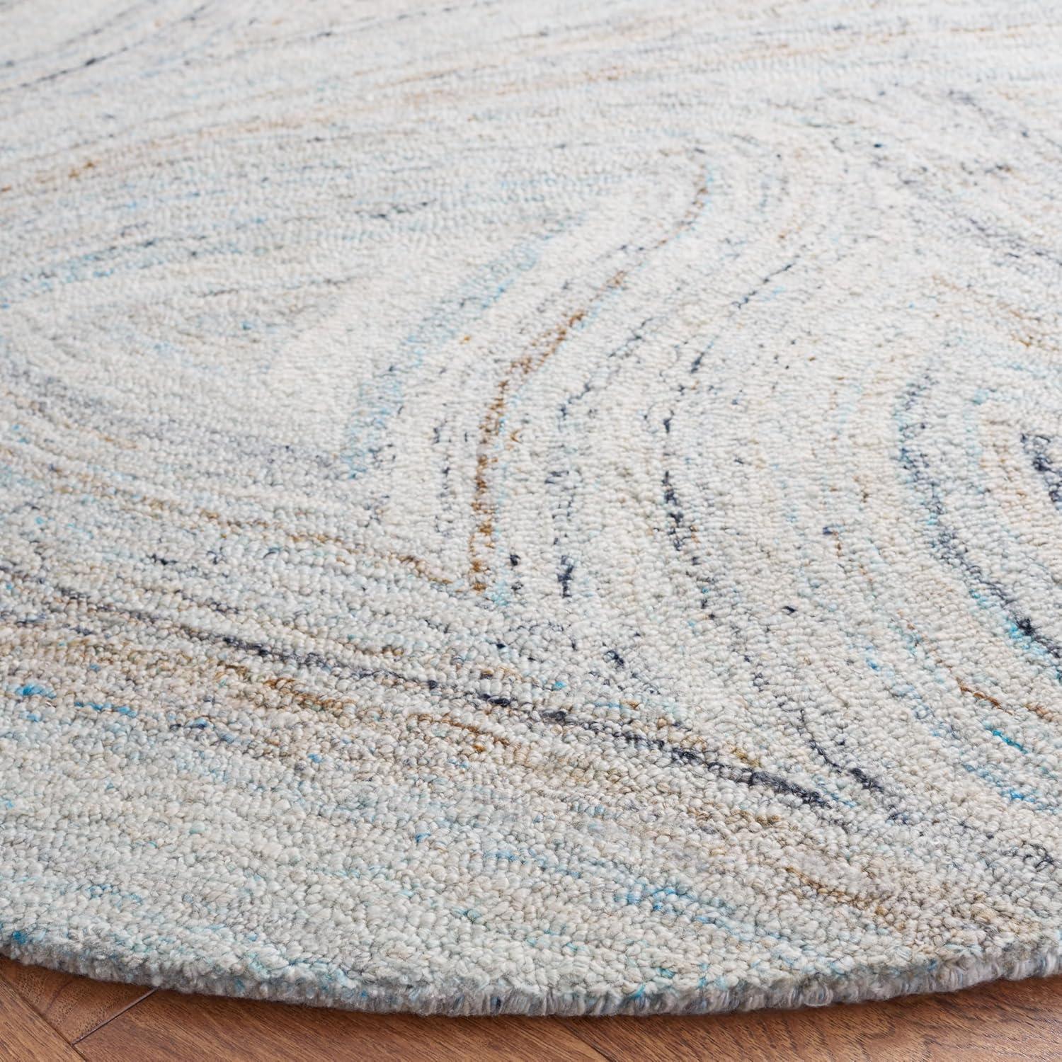 image:imageSAFAVIEH Area Rug 8x10 Abstract Collection Large Beige amp Blue Handmade Wool Ideal for Living Room Bedroom Office Dining Space ABT147MBeigeBlue