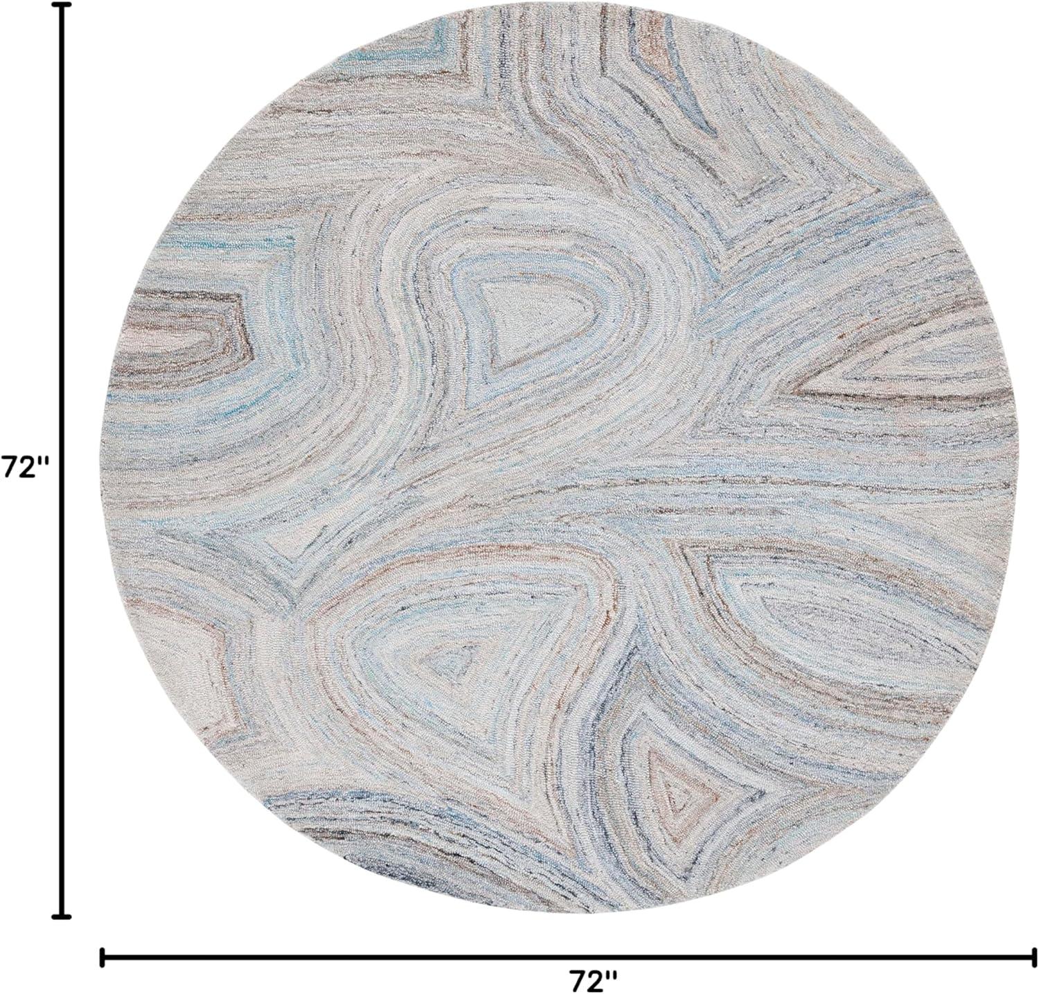 image:imageSAFAVIEH Area Rug 8x10 Abstract Collection Large Beige amp Blue Handmade Wool Ideal for Living Room Bedroom Office Dining Space ABT147MBeigeBlue