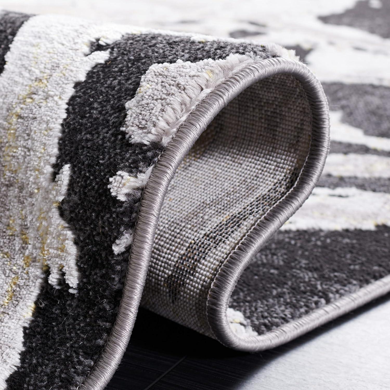 image:imageSAFAVIEH Area Rug 8x10 Amelia Collection Large Charcoal amp Grey Modern Design NonShedding amp Easy Cleaning Ideal for Living Room Bedroom Office Dining Space ALA277JCharcoalGold