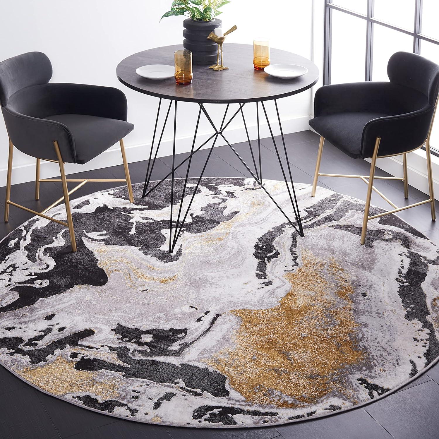 image:imageSAFAVIEH Area Rug 8x10 Amelia Collection Large Charcoal amp Grey Modern Design NonShedding amp Easy Cleaning Ideal for Living Room Bedroom Office Dining Space ALA277JCharcoalGold