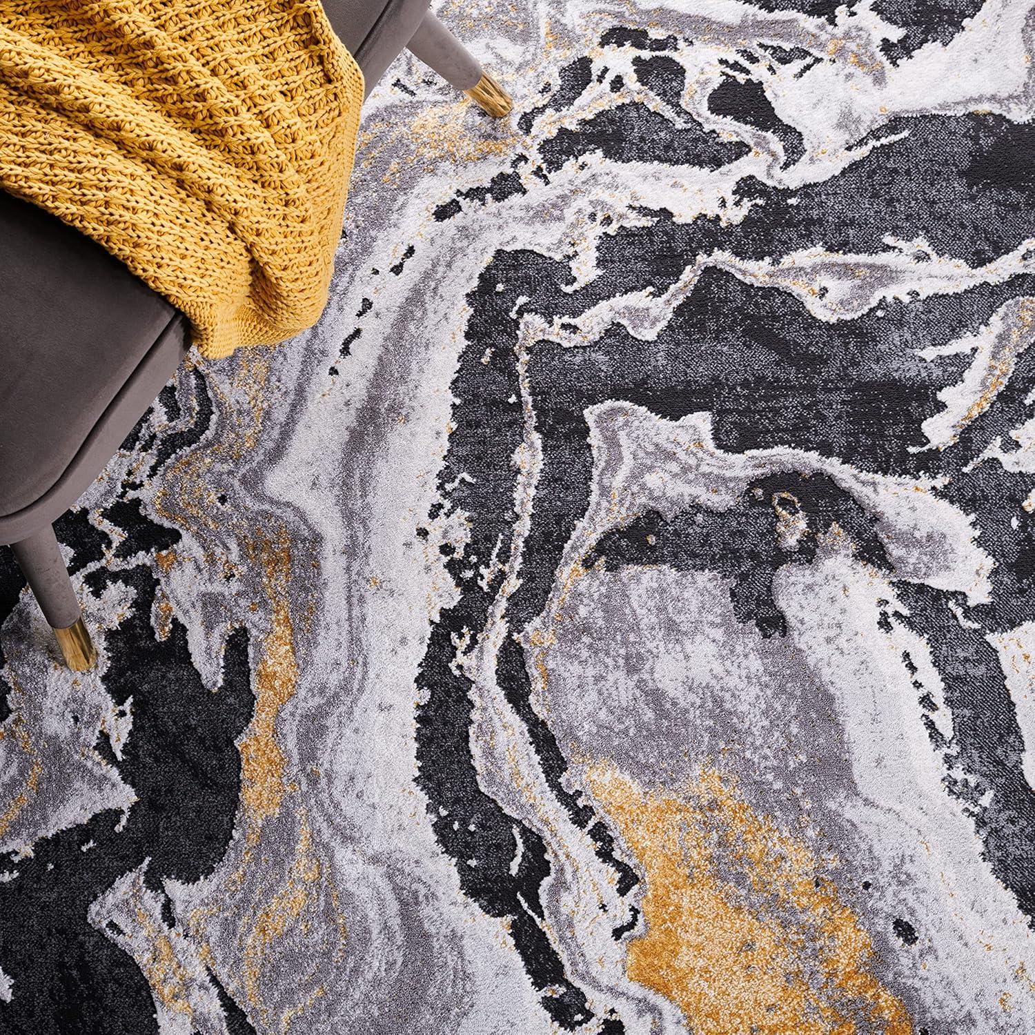 image:imageSAFAVIEH Area Rug 8x10 Amelia Collection Large Charcoal amp Grey Modern Design NonShedding amp Easy Cleaning Ideal for Living Room Bedroom Office Dining Space ALA277JCharcoalGold