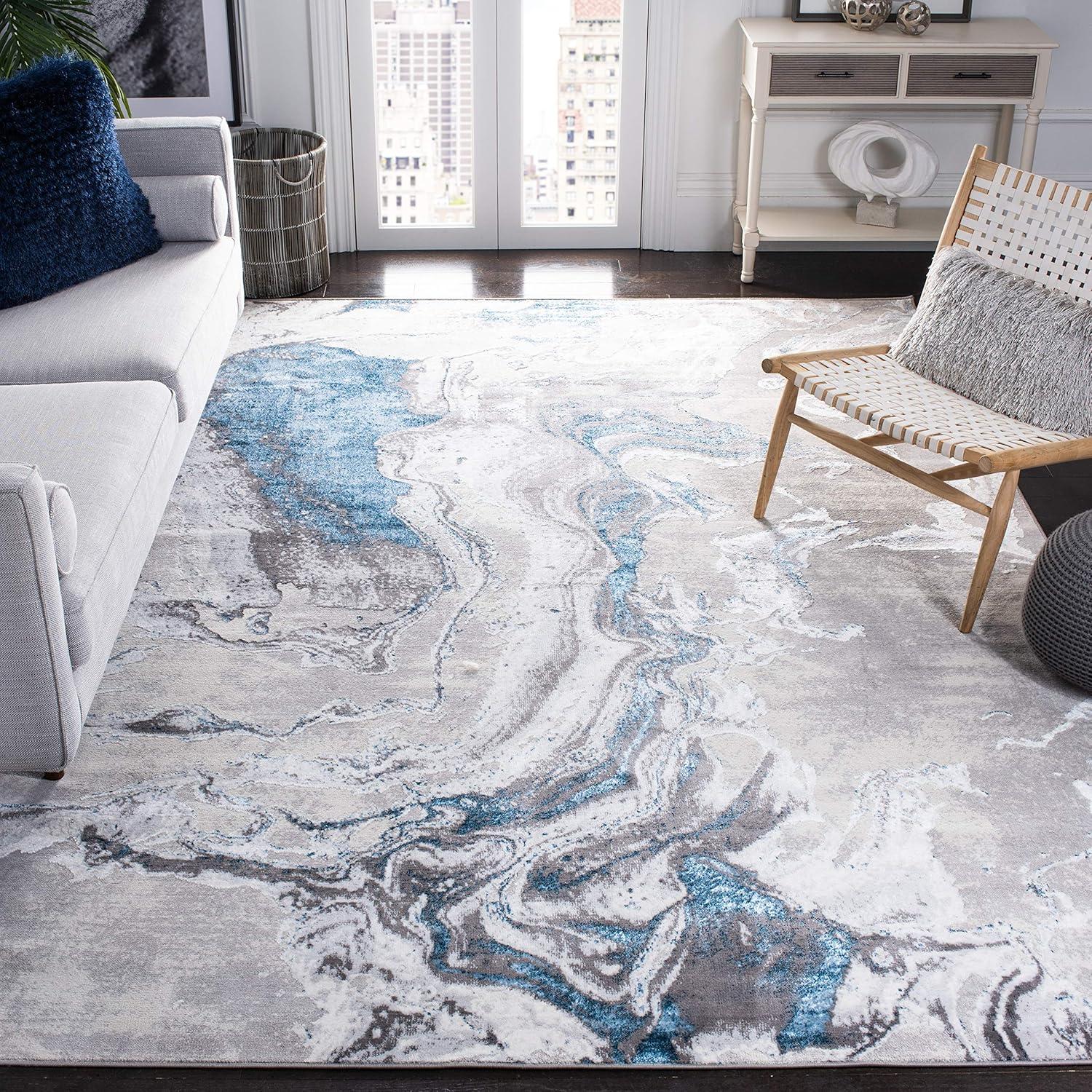 image:imageSAFAVIEH Area Rug 8x10 Amelia Collection Large Charcoal amp Grey Modern Design NonShedding amp Easy Cleaning Ideal for Living Room Bedroom Office Dining Space ALA277JGreyBlue