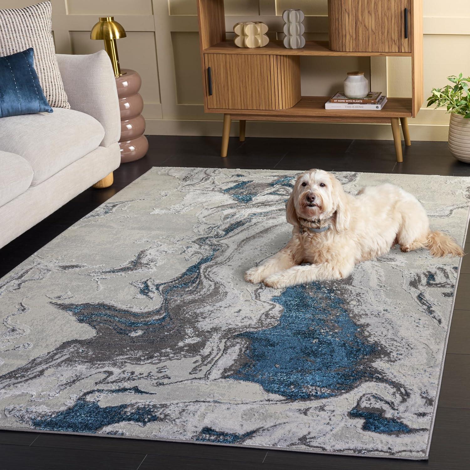 image:imageSAFAVIEH Area Rug 8x10 Amelia Collection Large Charcoal amp Grey Modern Design NonShedding amp Easy Cleaning Ideal for Living Room Bedroom Office Dining Space ALA277JGreyBlue