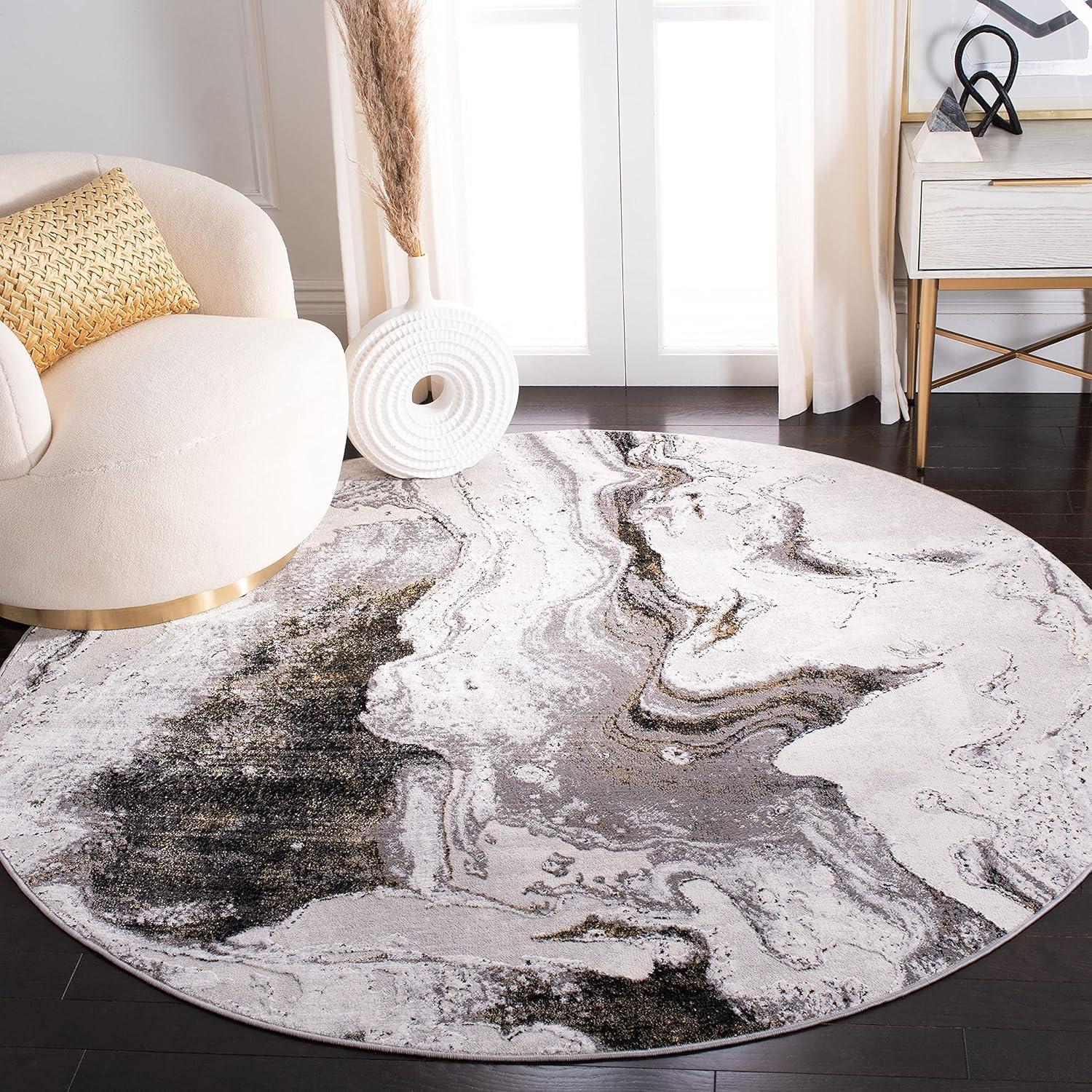 image:imageSAFAVIEH Area Rug 8x10 Amelia Collection Large Charcoal amp Grey Modern Design NonShedding amp Easy Cleaning Ideal for Living Room Bedroom Office Dining Space ALA277JGreyGold