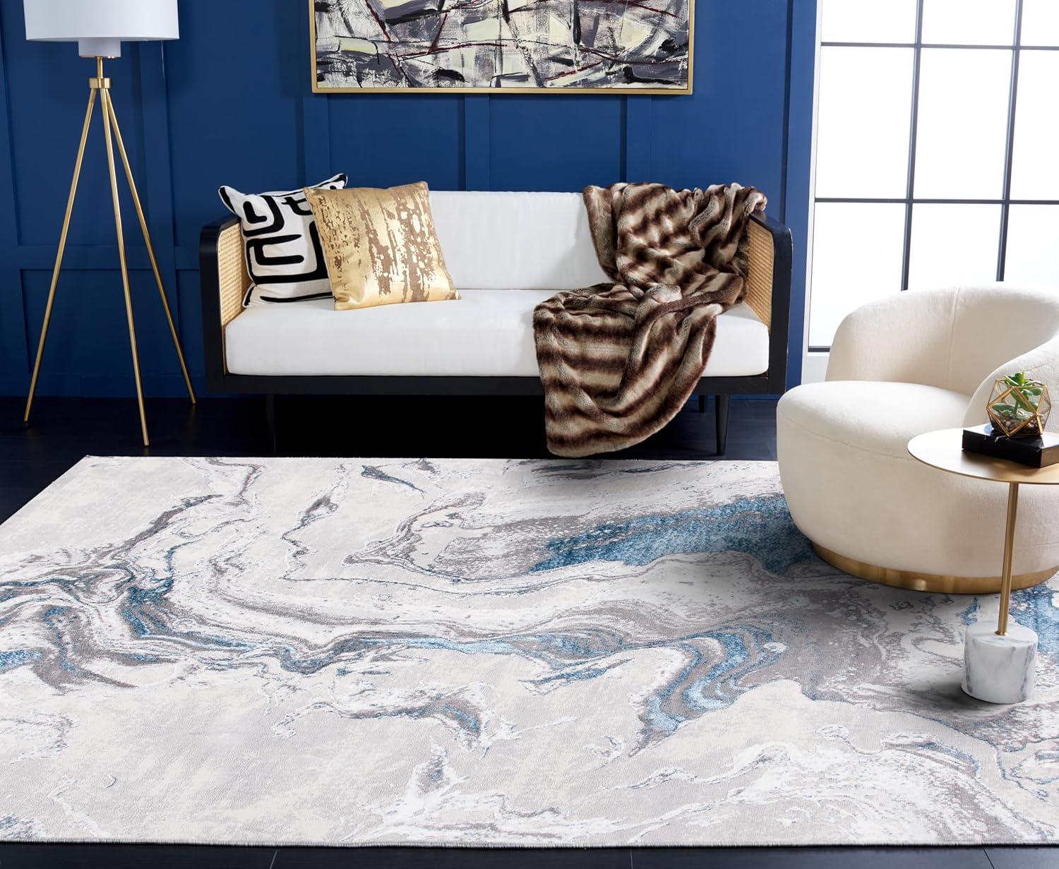 image:imageSAFAVIEH Area Rug 8x10 Amelia Collection Large Charcoal amp Grey Modern Design NonShedding amp Easy Cleaning Ideal for Living Room Bedroom Office Dining Space ALA277JGreyBlue