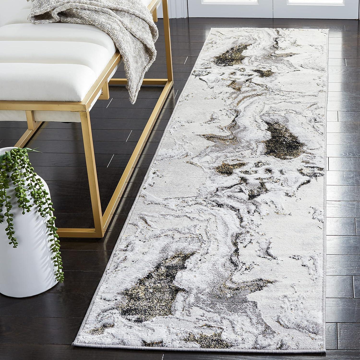 image:imageSAFAVIEH Area Rug 8x10 Amelia Collection Large Charcoal amp Grey Modern Design NonShedding amp Easy Cleaning Ideal for Living Room Bedroom Office Dining Space ALA277JGreyGold