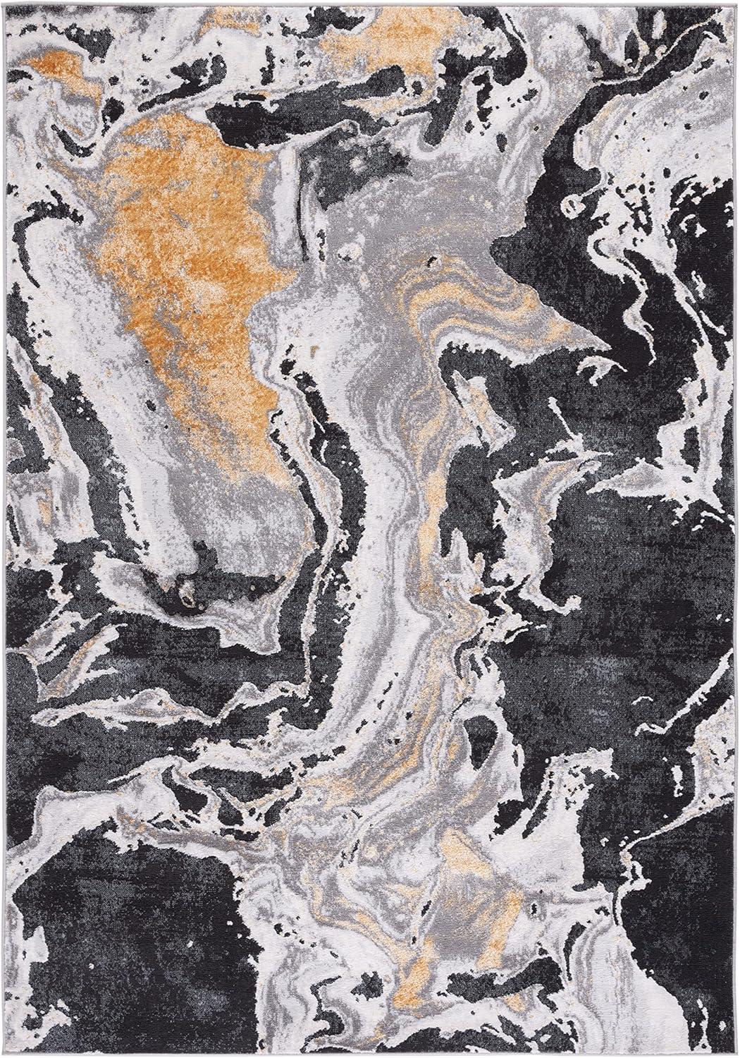 image:imageSAFAVIEH Area Rug 8x10 Amelia Collection Large Charcoal amp Grey Modern Design NonShedding amp Easy Cleaning Ideal for Living Room Bedroom Office Dining Space ALA277JCharcoalGold