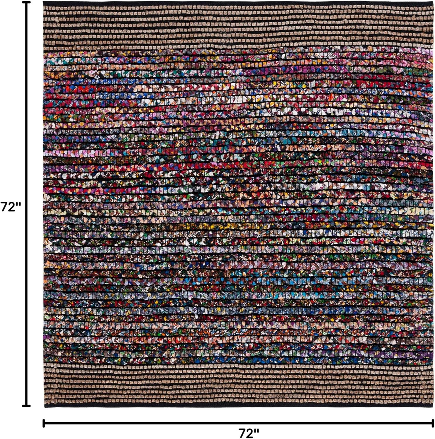 image:imageSAFAVIEH Area Rug 8x10 Cape Cod Collection Large Natural amp Blue Handmade Jute amp Cotton Ideal for Living Room Bedroom Office Dining Space CAP370ANaturalBlue