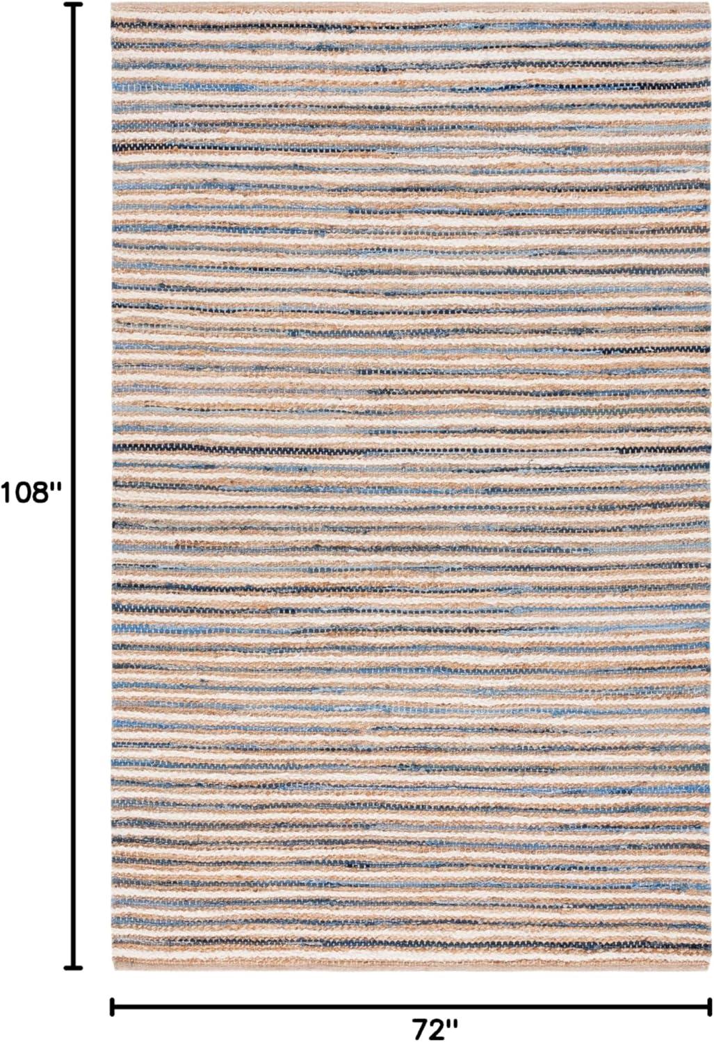 image:imageSAFAVIEH Area Rug 8x10 Cape Cod Collection Large Natural amp Green Geometric Design Ideal for Living Room Bedroom Office Dining Space CAP151YNaturalBlue