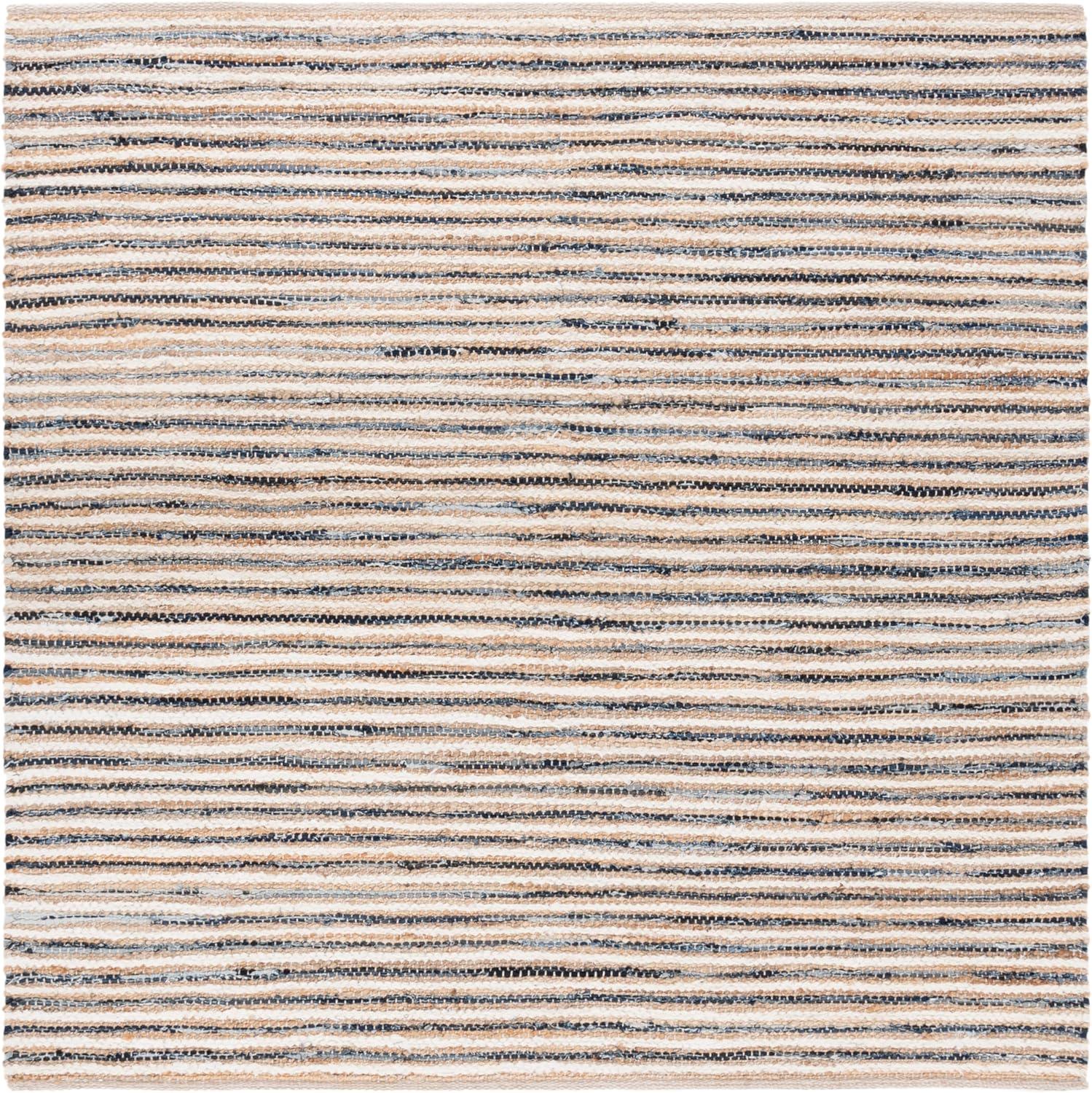 image:imageSAFAVIEH Area Rug 8x10 Cape Cod Collection Large Natural amp Green Geometric Design Ideal for Living Room Bedroom Office Dining Space CAP151YNaturalNavy