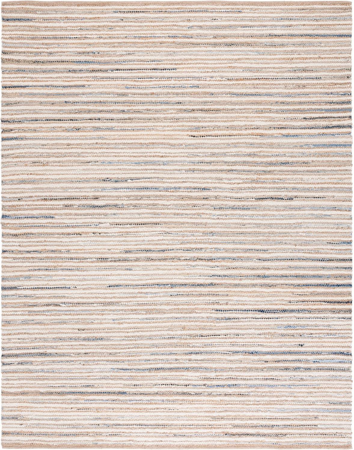 image:imageSAFAVIEH Area Rug 8x10 Cape Cod Collection Large Natural amp Green Geometric Design Ideal for Living Room Bedroom Office Dining Space CAP151YNaturalLight Blue