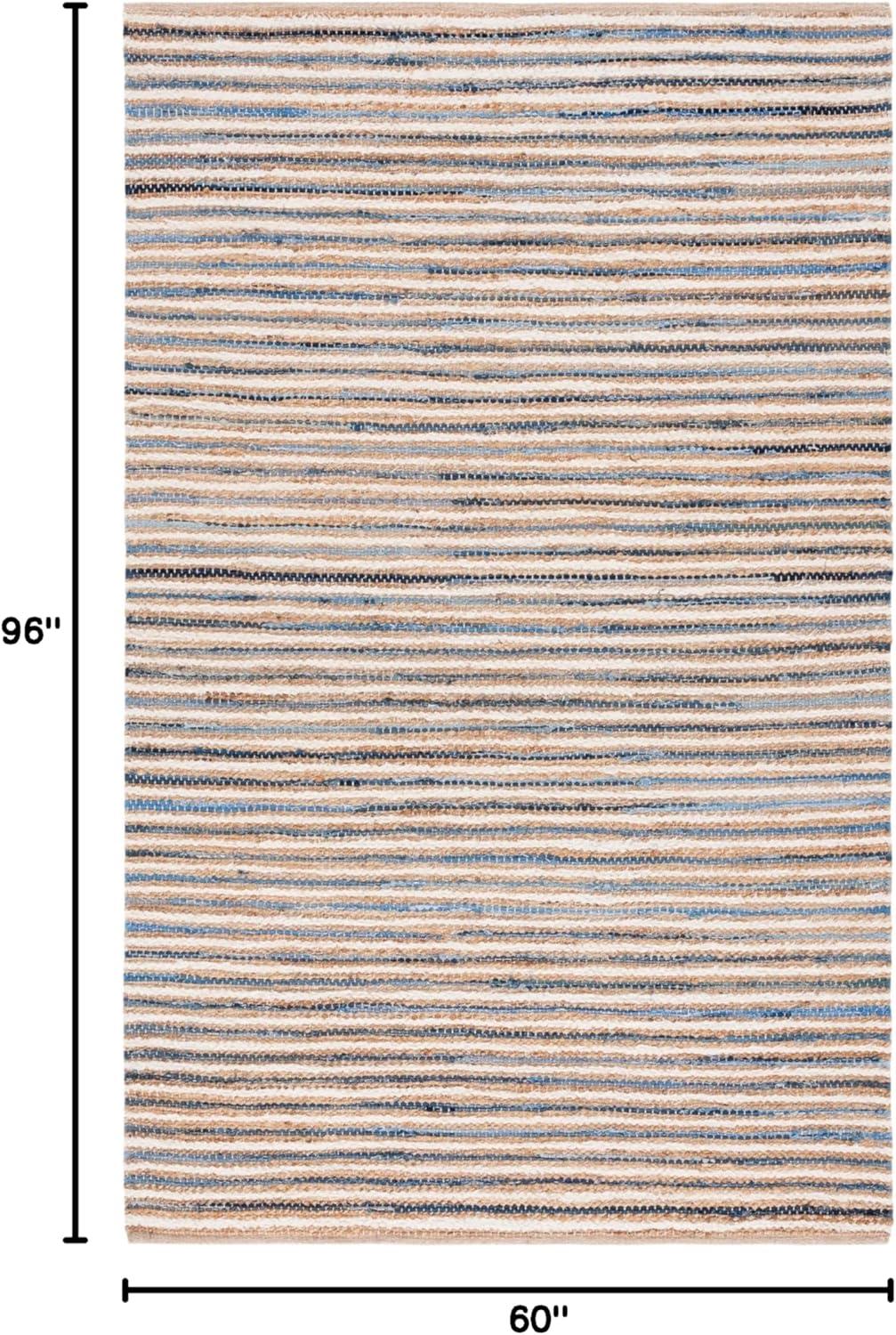 image:imageSAFAVIEH Area Rug 8x10 Cape Cod Collection Large Natural amp Green Geometric Design Ideal for Living Room Bedroom Office Dining Space CAP151YNaturalBlue