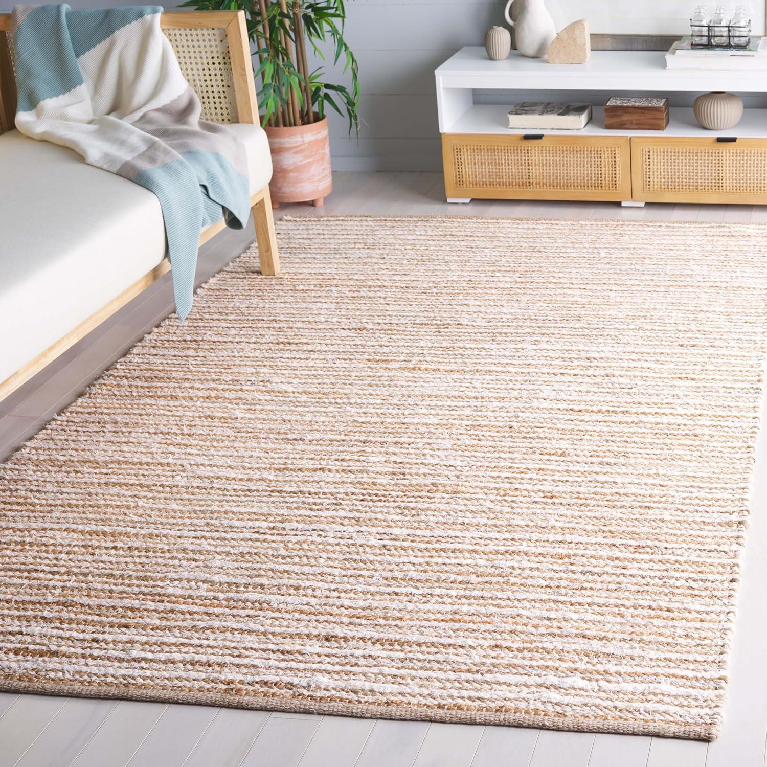 image:imageSAFAVIEH Area Rug 8x10 Cape Cod Collection Large Natural amp Green Geometric Design Ideal for Living Room Bedroom Office Dining Space CAP151YNaturalIvory