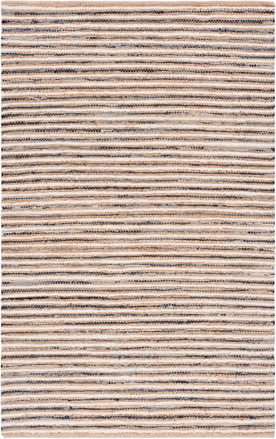 image:imageSAFAVIEH Area Rug 8x10 Cape Cod Collection Large Natural amp Green Geometric Design Ideal for Living Room Bedroom Office Dining Space CAP151YNaturalNavy