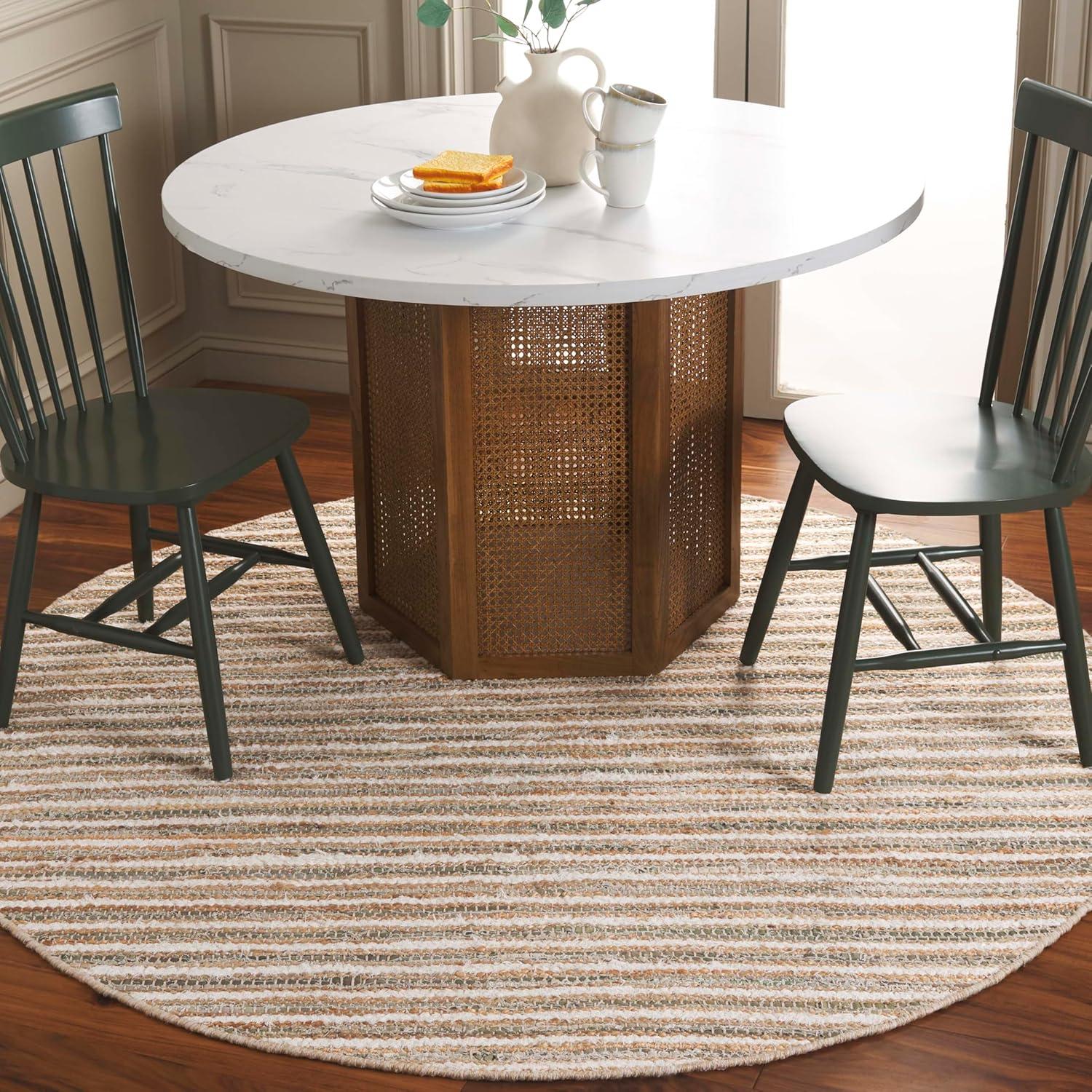 image:imageSAFAVIEH Area Rug 8x10 Cape Cod Collection Large Natural amp Green Geometric Design Ideal for Living Room Bedroom Office Dining Space CAP151YNaturalGreen