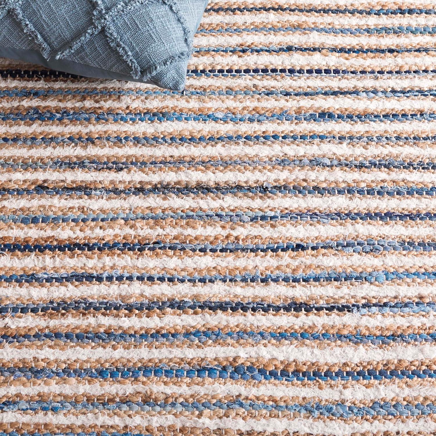 image:imageSAFAVIEH Area Rug 8x10 Cape Cod Collection Large Natural amp Green Geometric Design Ideal for Living Room Bedroom Office Dining Space CAP151YNaturalBlue