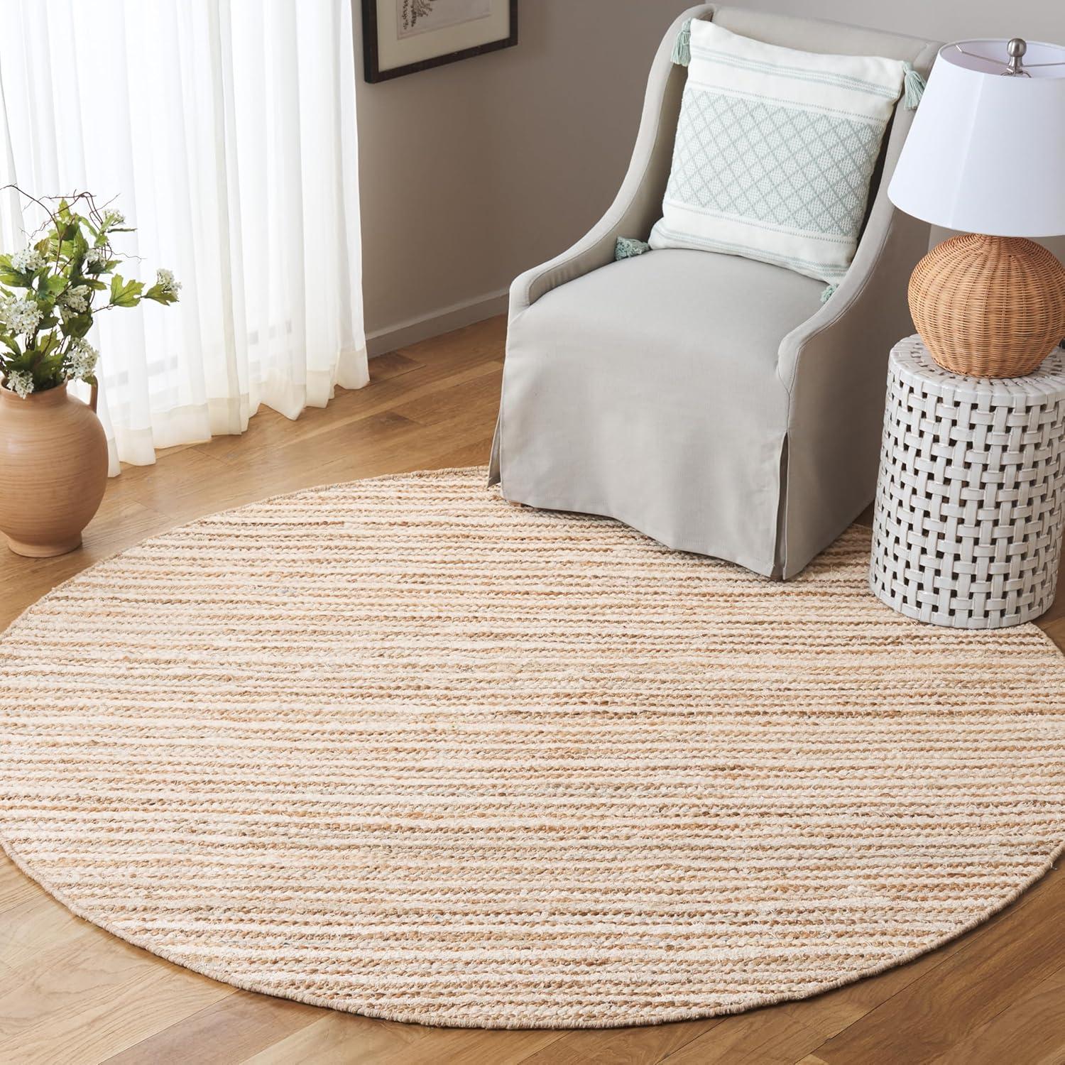 image:imageSAFAVIEH Area Rug 8x10 Cape Cod Collection Large Natural amp Green Geometric Design Ideal for Living Room Bedroom Office Dining Space CAP151YNaturalIvory