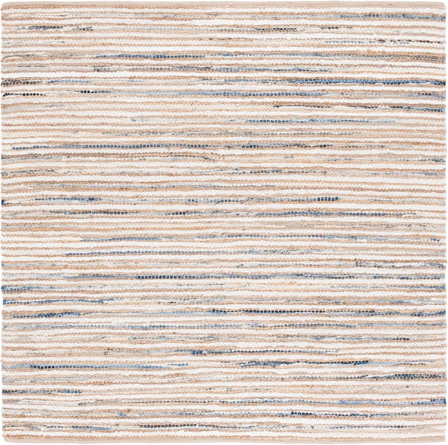image:imageSAFAVIEH Area Rug 8x10 Cape Cod Collection Large Natural amp Green Geometric Design Ideal for Living Room Bedroom Office Dining Space CAP151YNaturalLight Blue