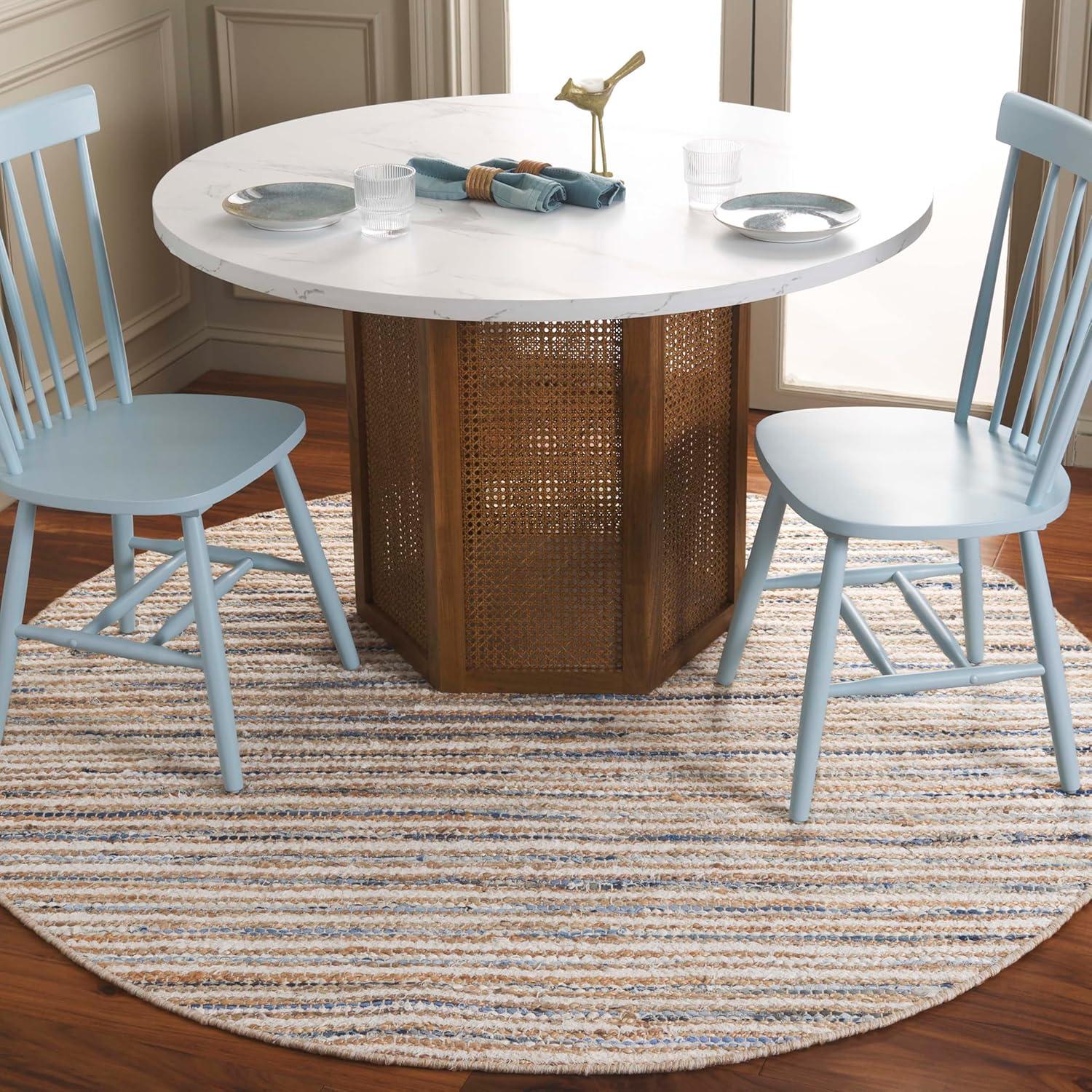 image:imageSAFAVIEH Area Rug 8x10 Cape Cod Collection Large Natural amp Green Geometric Design Ideal for Living Room Bedroom Office Dining Space CAP151YNaturalLight Blue