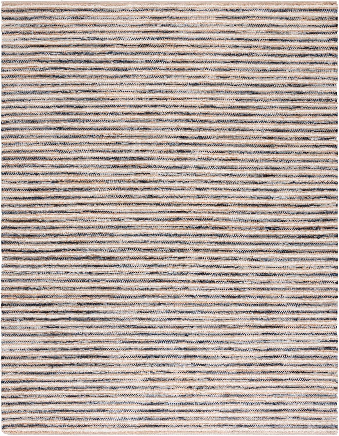 image:imageSAFAVIEH Area Rug 8x10 Cape Cod Collection Large Natural amp Green Geometric Design Ideal for Living Room Bedroom Office Dining Space CAP151YNaturalNavy