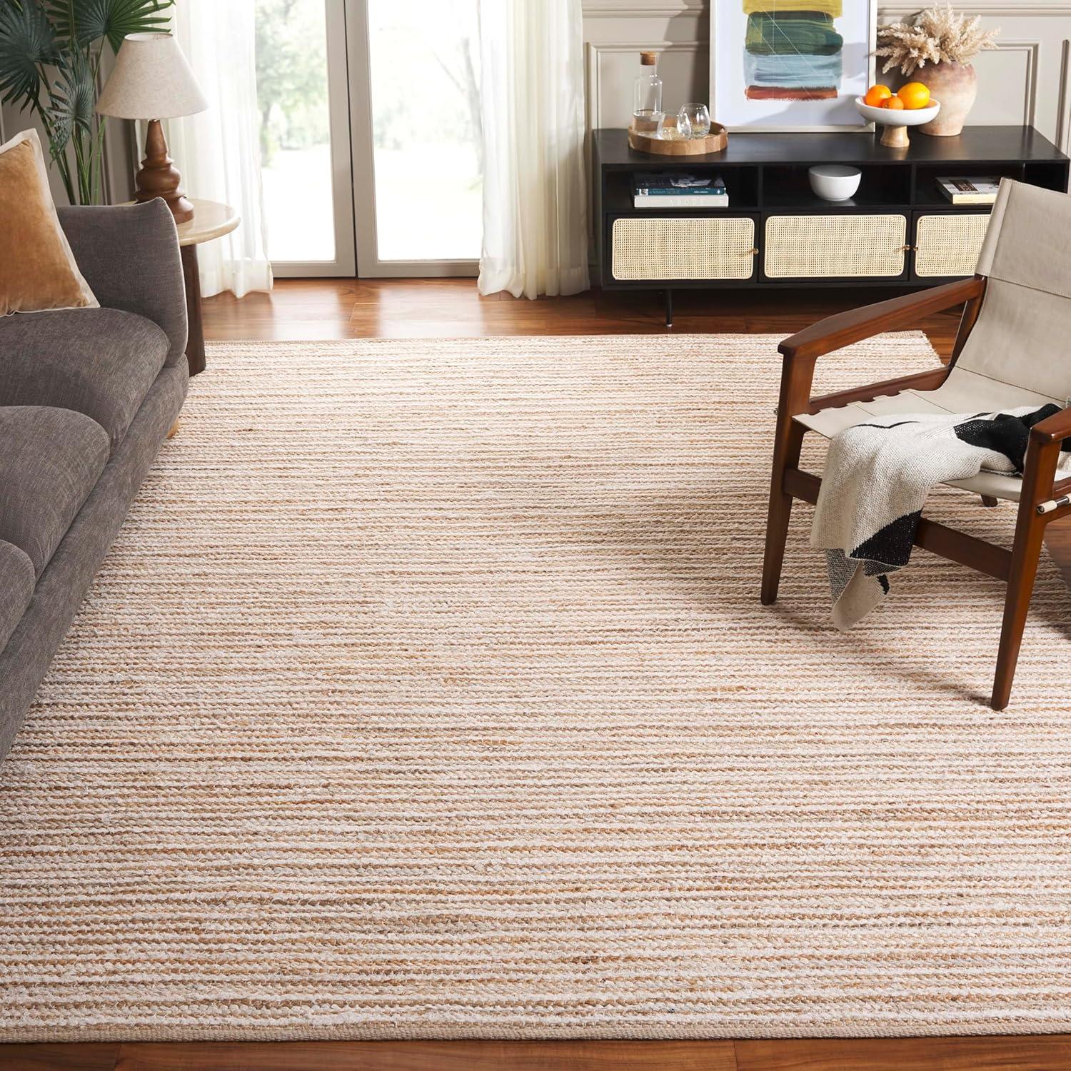 image:imageSAFAVIEH Area Rug 8x10 Cape Cod Collection Large Natural amp Green Geometric Design Ideal for Living Room Bedroom Office Dining Space CAP151YNaturalIvory