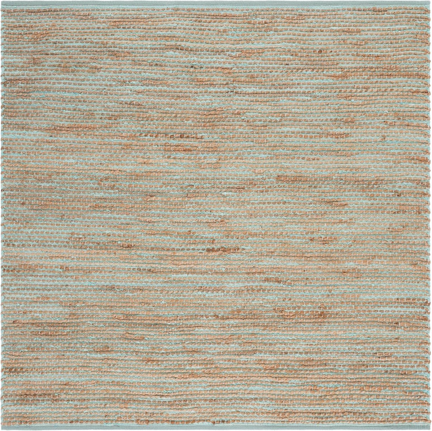 image:imageSAFAVIEH Area Rug 8x10 Cape Cod Collection Large Pink amp Natural Handmade Jute amp Cotton Ideal for Living Room Bedroom Dining Space CAP236UTurquoiseNatural