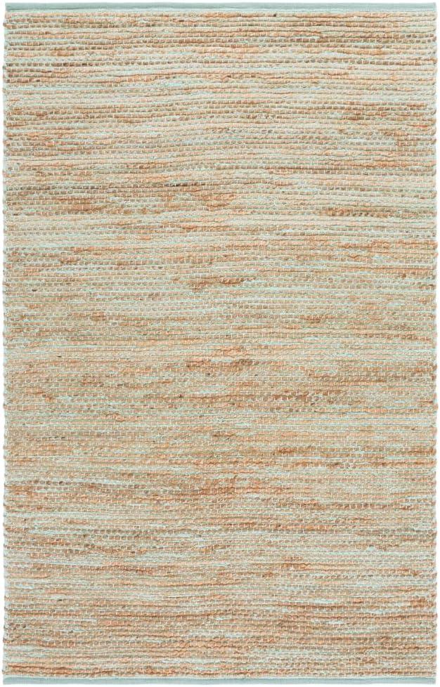 image:imageSAFAVIEH Area Rug 8x10 Cape Cod Collection Large Pink amp Natural Handmade Jute amp Cotton Ideal for Living Room Bedroom Dining Space CAP236UTurquoiseNatural