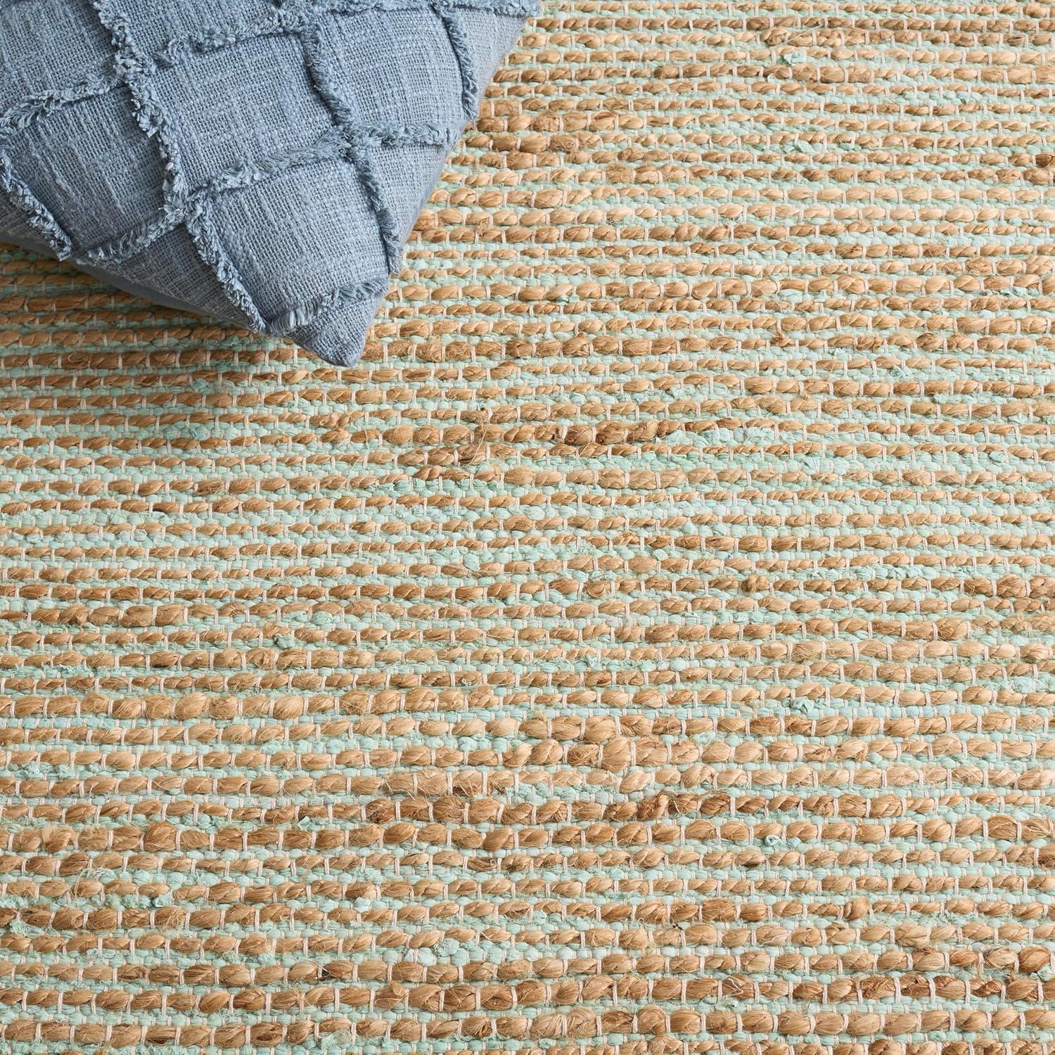 image:imageSAFAVIEH Area Rug 8x10 Cape Cod Collection Large Pink amp Natural Handmade Jute amp Cotton Ideal for Living Room Bedroom Dining Space CAP236UTurquoiseNatural