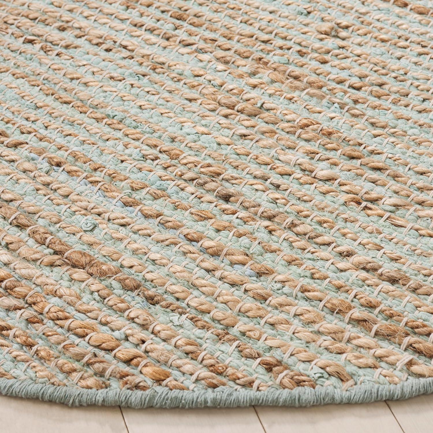 image:imageSAFAVIEH Area Rug 8x10 Cape Cod Collection Large Pink amp Natural Handmade Jute amp Cotton Ideal for Living Room Bedroom Dining Space CAP236UTurquoiseNatural