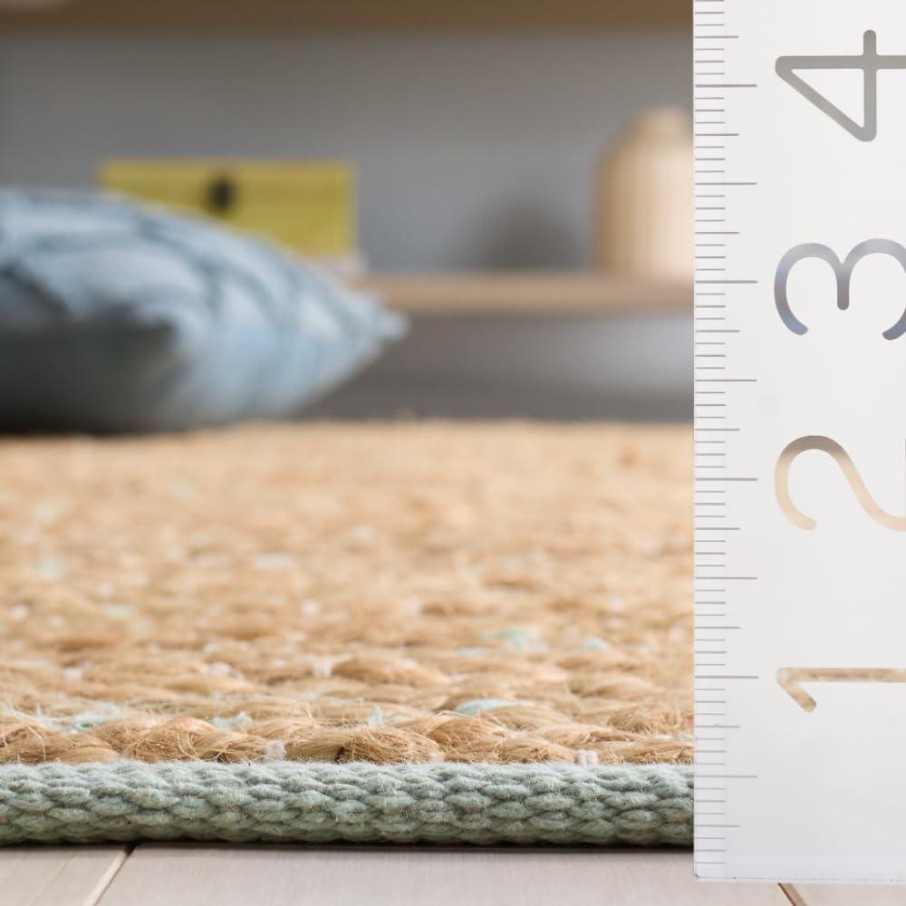 image:imageSAFAVIEH Area Rug 8x10 Cape Cod Collection Large Pink amp Natural Handmade Jute amp Cotton Ideal for Living Room Bedroom Dining Space CAP236UTurquoiseNatural