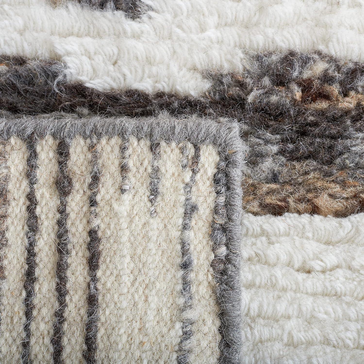 image:imageSAFAVIEH Area Rug 8x10 Casablanca Collection Large Ivory amp Grey HandKnotted New Zealand Wool Ideal for Living Room Bedroom Dining Space CSB541FIvoryCharcoal