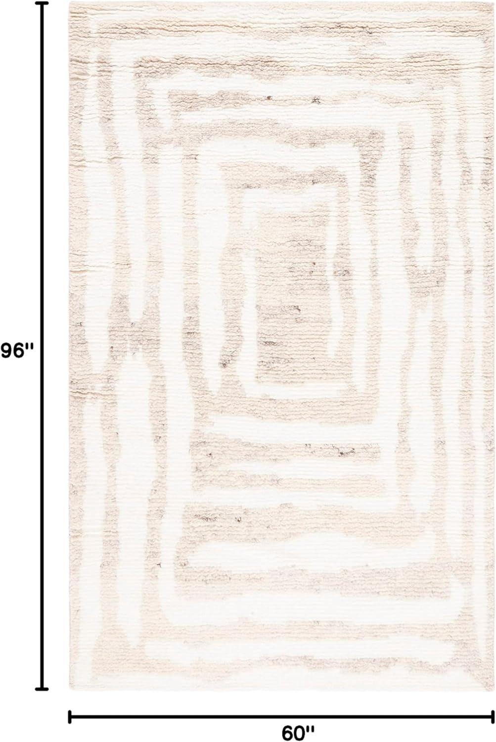 image:imageSAFAVIEH Area Rug 8x10 Casablanca Collection Large Ivory amp Grey HandKnotted New Zealand Wool Ideal for Living Room Bedroom Dining Space CSB541FIvoryBeige