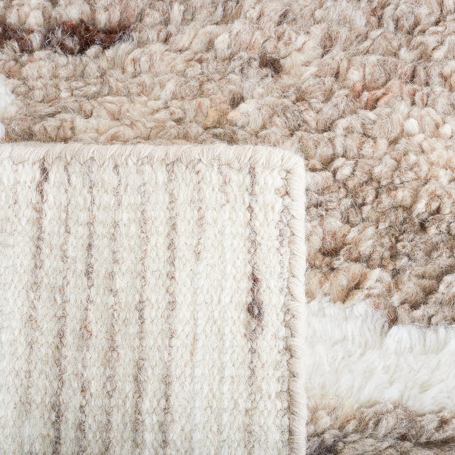 image:imageSAFAVIEH Area Rug 8x10 Casablanca Collection Large Ivory amp Grey HandKnotted New Zealand Wool Ideal for Living Room Bedroom Dining Space CSB541FIvoryLight Brown