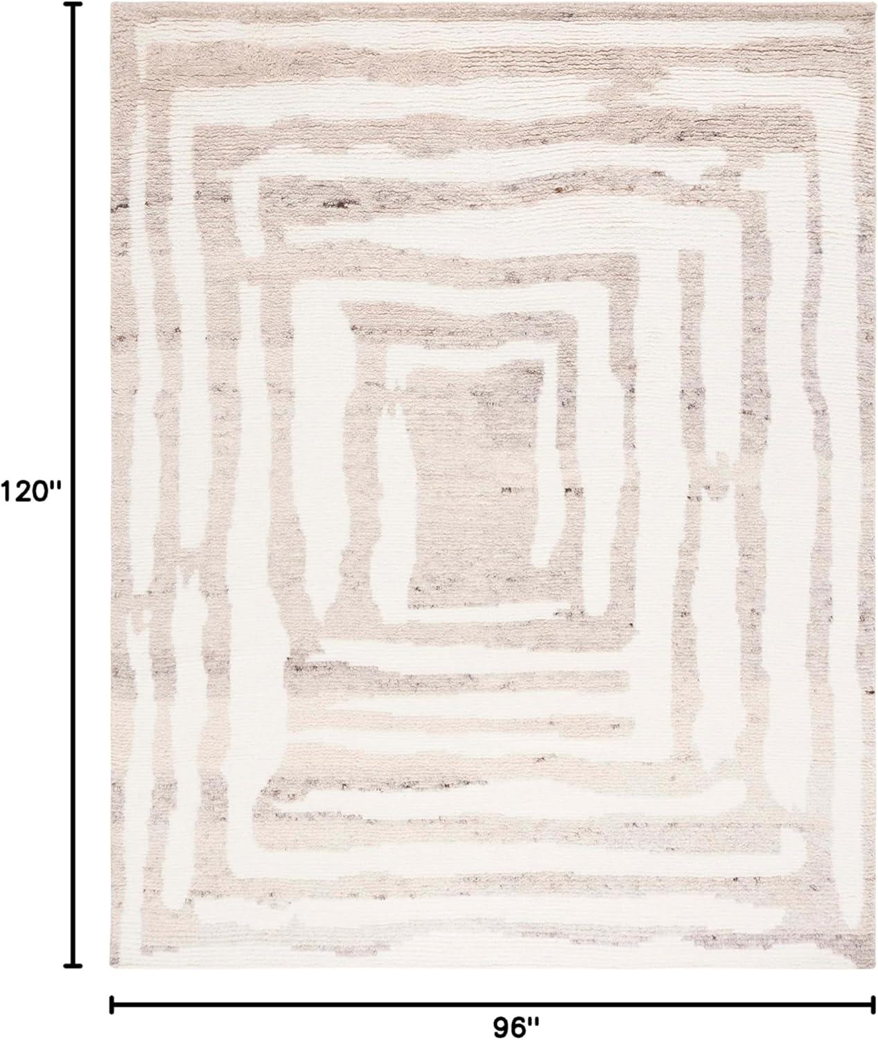 image:imageSAFAVIEH Area Rug 8x10 Casablanca Collection Large Ivory amp Grey HandKnotted New Zealand Wool Ideal for Living Room Bedroom Dining Space CSB541FIvoryBeige