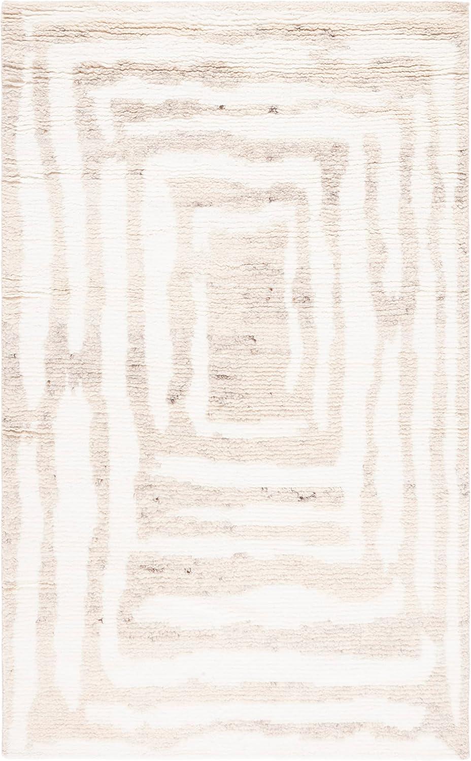 image:imageSAFAVIEH Area Rug 8x10 Casablanca Collection Large Ivory amp Grey HandKnotted New Zealand Wool Ideal for Living Room Bedroom Dining Space CSB541FIvoryBeige