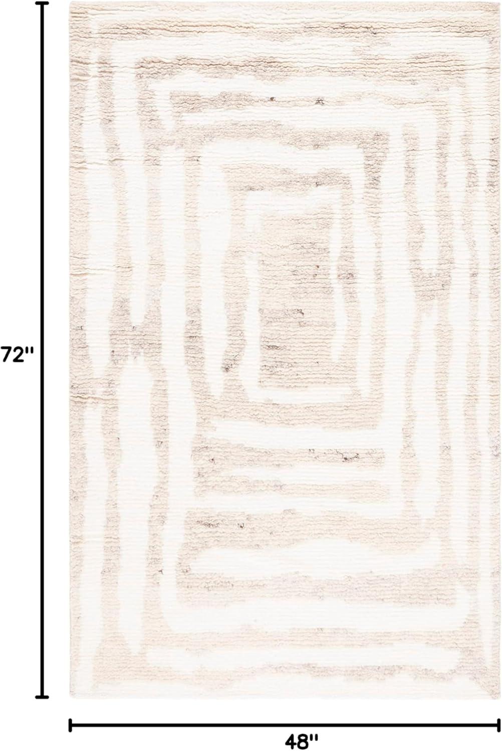 image:imageSAFAVIEH Area Rug 8x10 Casablanca Collection Large Ivory amp Grey HandKnotted New Zealand Wool Ideal for Living Room Bedroom Dining Space CSB541FIvoryBeige