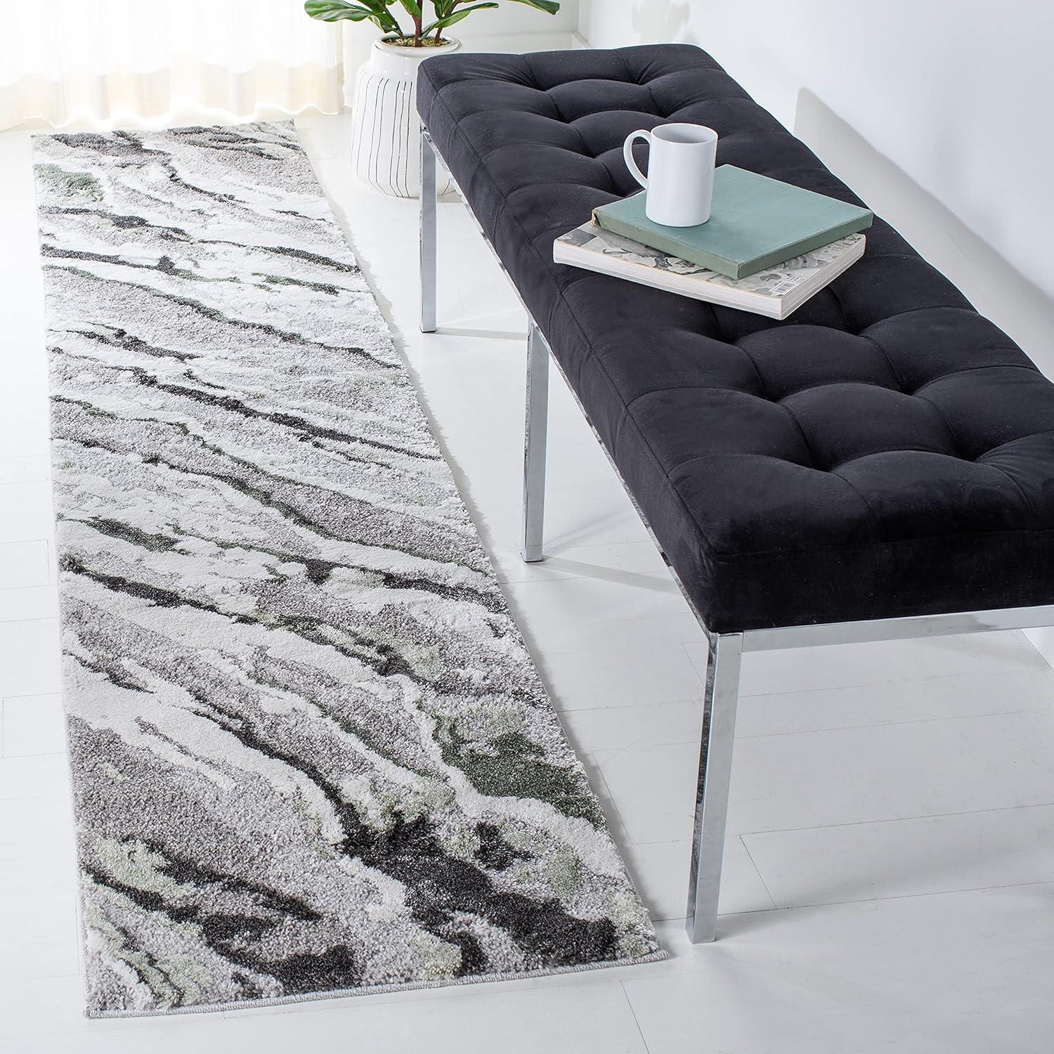 image:imageSAFAVIEH Area Rug 8x10 Century Collection Large Grey amp Green Modern Abstract Design NonShedding amp Easy Cleaning Ideal for Living Room Bedroom Office Dining Space CTY324FGreyGreen
