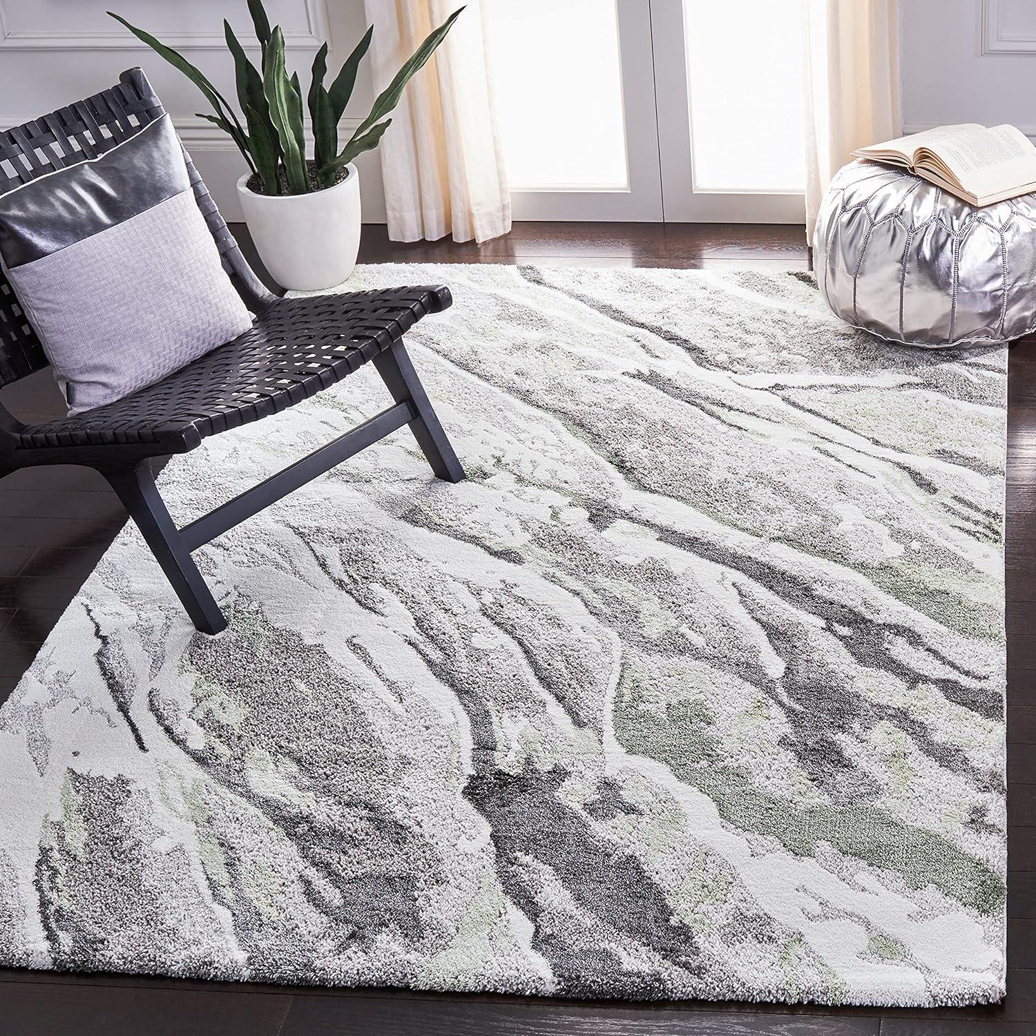 image:imageSAFAVIEH Area Rug 8x10 Century Collection Large Grey amp Green Modern Abstract Design NonShedding amp Easy Cleaning Ideal for Living Room Bedroom Office Dining Space CTY324FGreyGreen