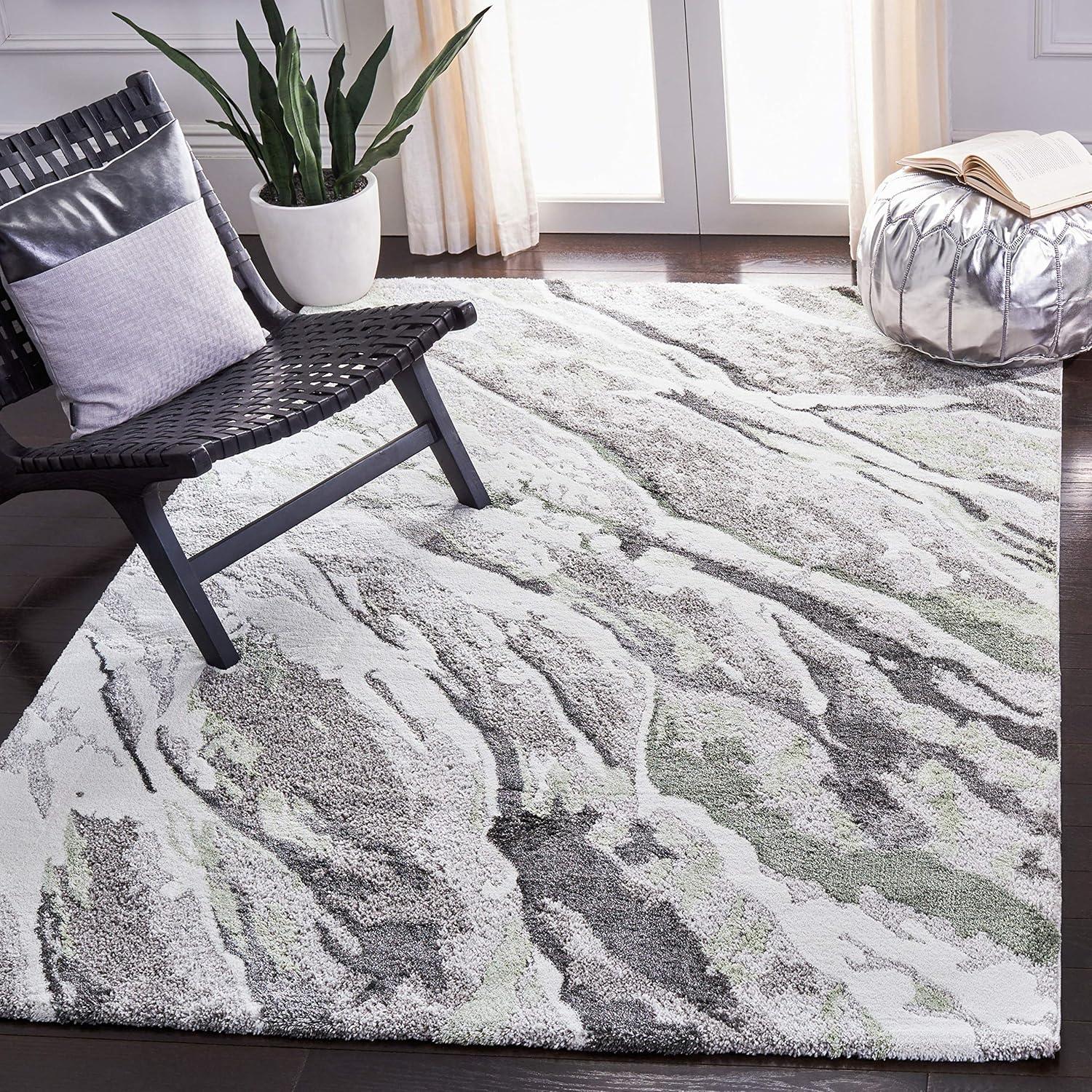 image:imageSAFAVIEH Area Rug 8x10 Century Collection Large Grey amp Green Modern Abstract Design NonShedding amp Easy Cleaning Ideal for Living Room Bedroom Office Dining Space CTY324FGreyGreen