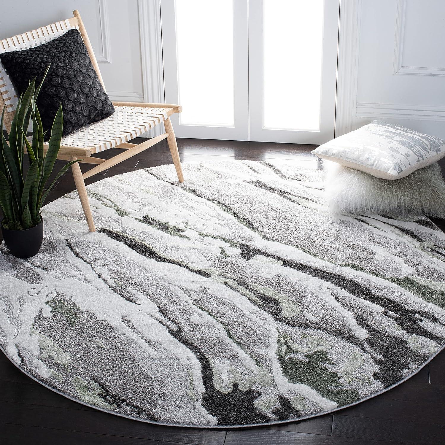image:imageSAFAVIEH Area Rug 8x10 Century Collection Large Grey amp Green Modern Abstract Design NonShedding amp Easy Cleaning Ideal for Living Room Bedroom Office Dining Space CTY324FGreyGreen