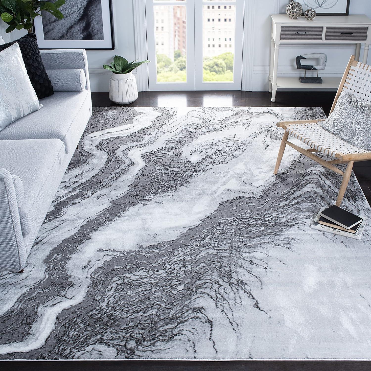 image:imageSAFAVIEH Area Rug 8x10 Craft Collection Large Blue amp Grey Modern Abstract Design NonShedding amp Easy Cleaning Ideal for Living Room Bedroom Office Dining Space CFT844MLight GreyGrey