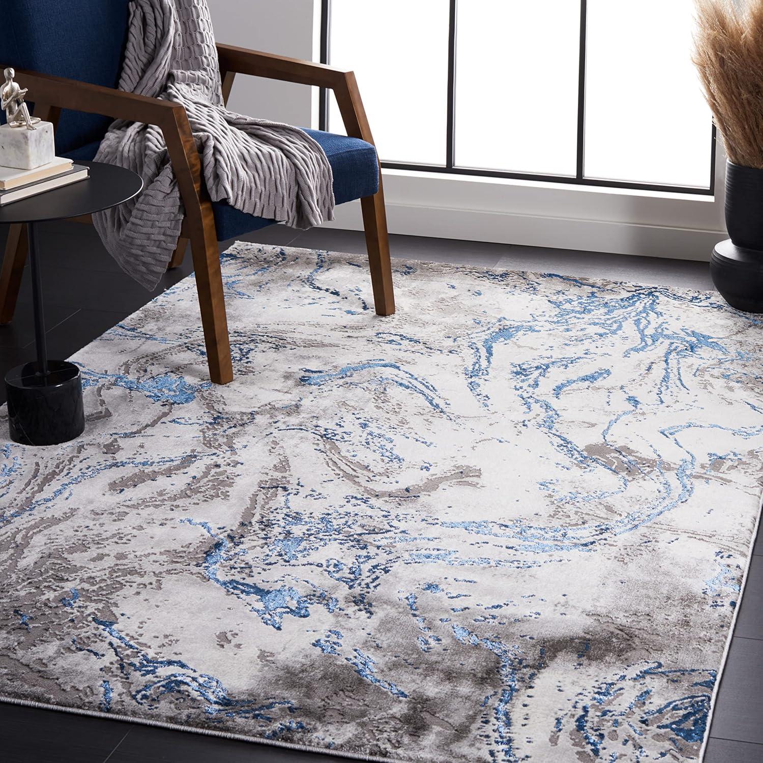 image:imageSAFAVIEH Area Rug 8x10 Craft Collection Large Grey amp Green Modern Abstract Design NonShedding amp Easy Cleaning Ideal for Living Room Bedroom Office Dining Space CFT864JGreyBlue