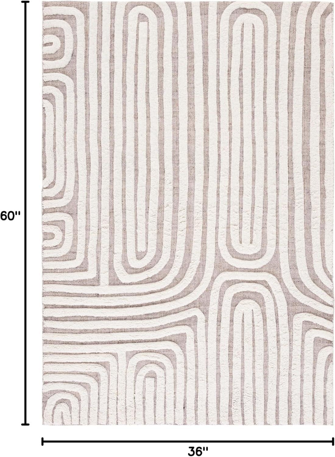 image:imageSAFAVIEH Area Rug 8x10 Cyrus Shag Collection Large Blue amp Beige Modern Abstract Design NonShedding amp Easy Cleaning Ideal for Living Room Bedroom Office Dining Space CYR121MBeigeIvory