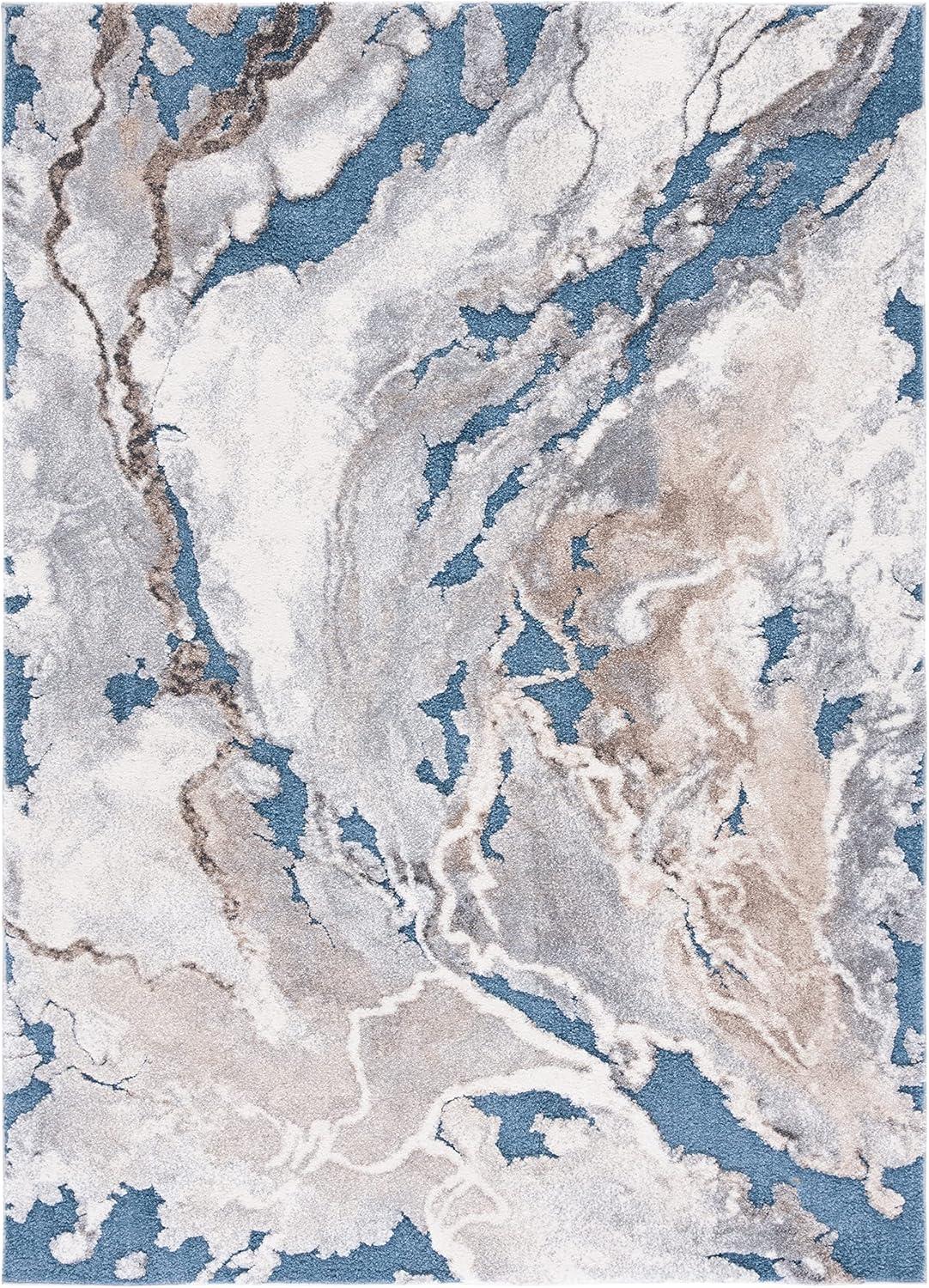 image:imageSAFAVIEH Area Rug 8x10 Cyrus Shag Collection Large Blue amp Beige Modern Abstract Design NonShedding amp Easy Cleaning Ideal for Living Room Bedroom Office Dining Space CYR121MBlueBeige