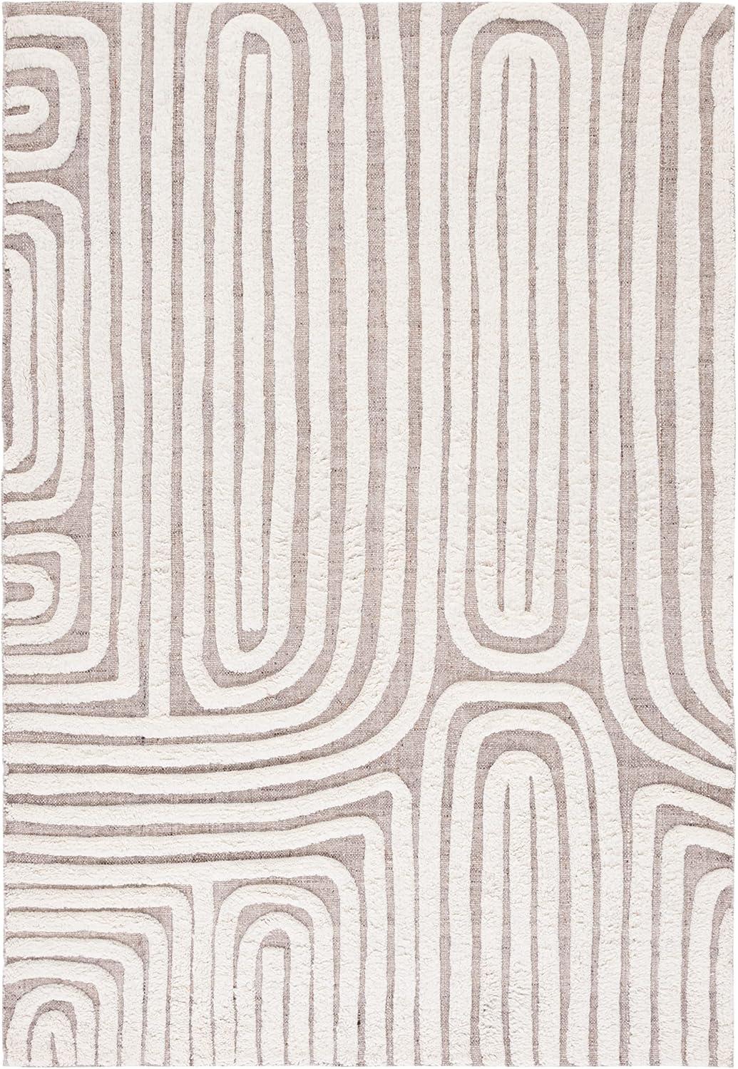 image:imageSAFAVIEH Area Rug 8x10 Cyrus Shag Collection Large Blue amp Beige Modern Abstract Design NonShedding amp Easy Cleaning Ideal for Living Room Bedroom Office Dining Space CYR121MBeigeIvory
