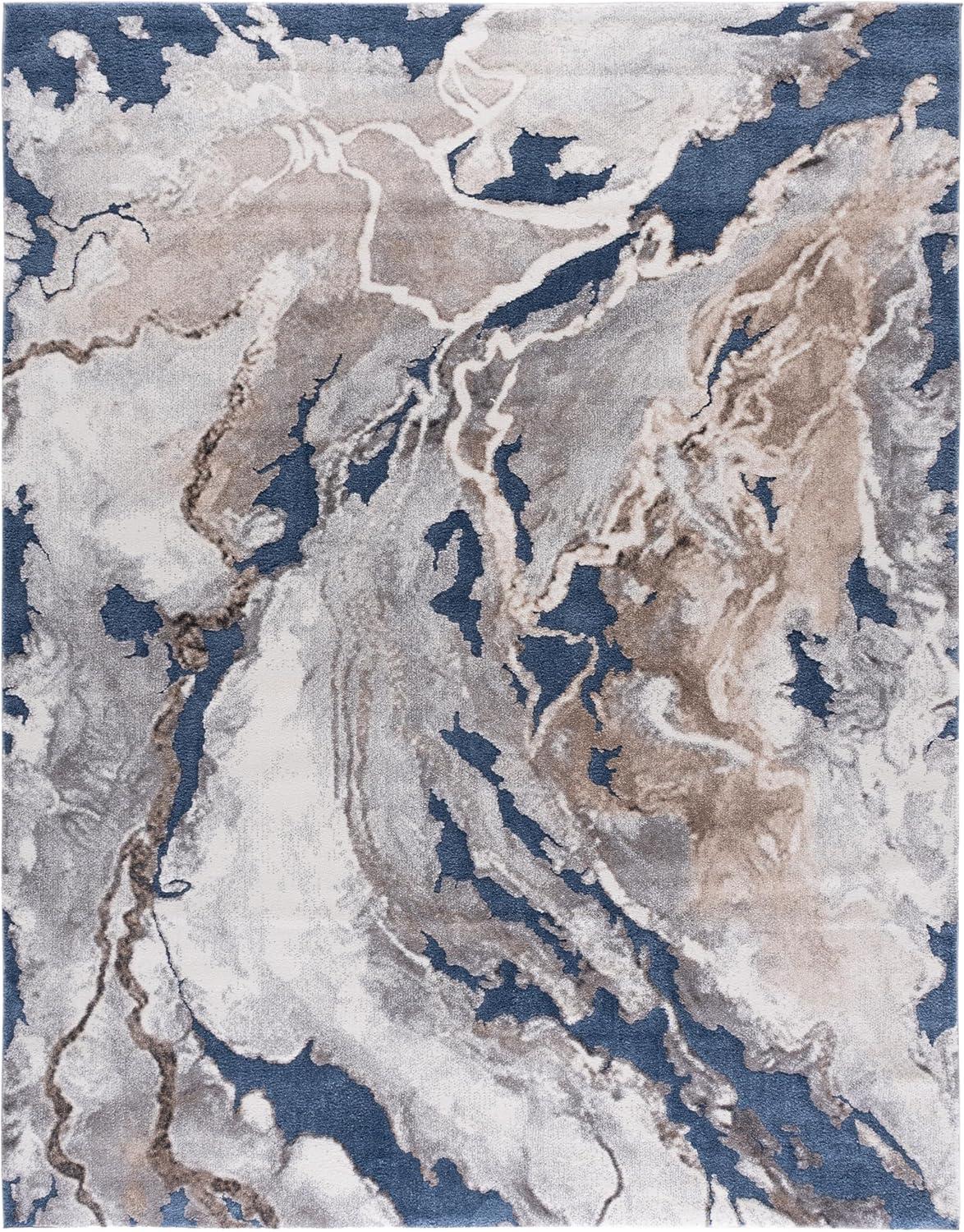 image:imageSAFAVIEH Area Rug 8x10 Cyrus Shag Collection Large Blue amp Beige Modern Abstract Design NonShedding amp Easy Cleaning Ideal for Living Room Bedroom Office Dining Space CYR121MBlueBeige