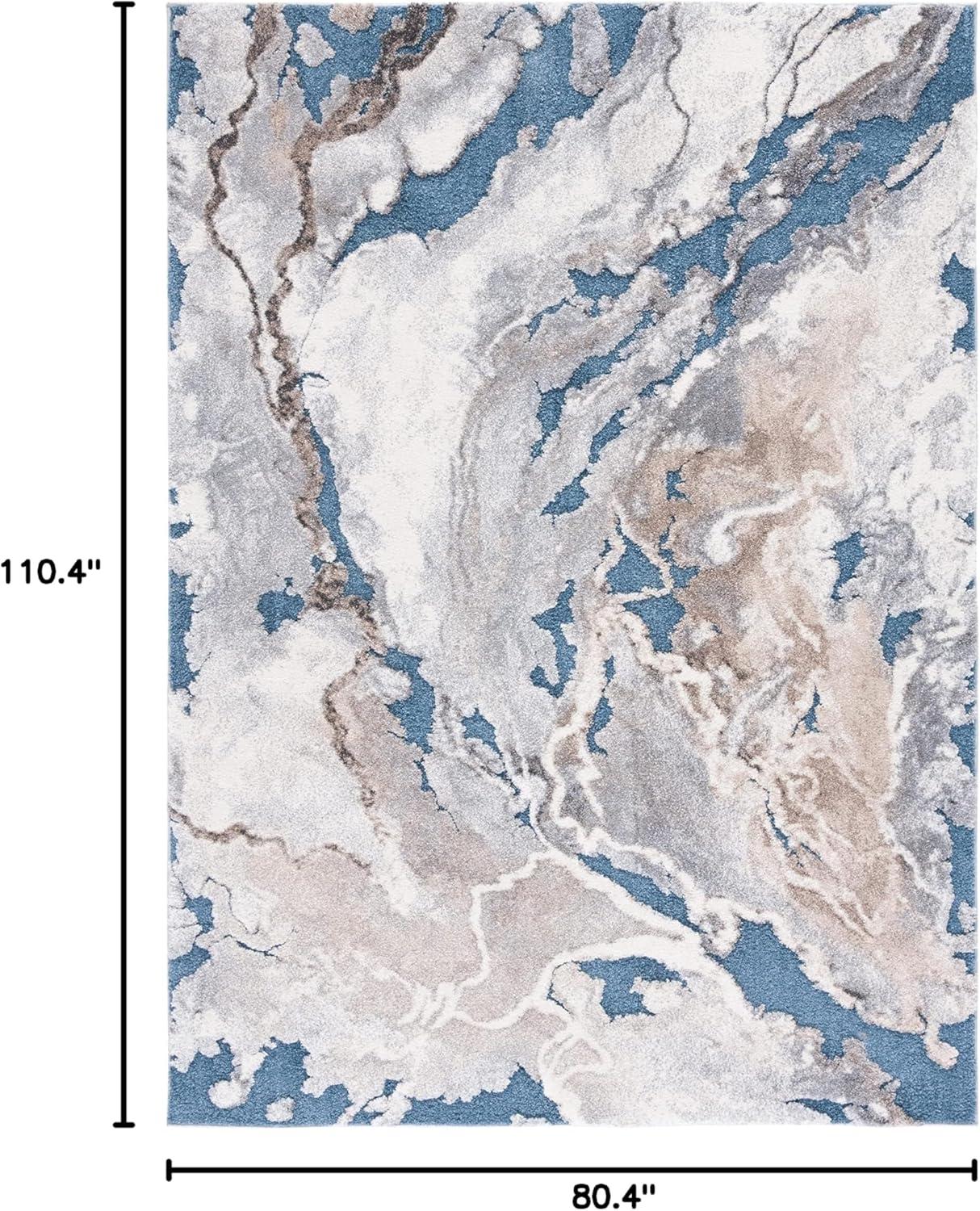 image:imageSAFAVIEH Area Rug 8x10 Cyrus Shag Collection Large Blue amp Beige Modern Abstract Design NonShedding amp Easy Cleaning Ideal for Living Room Bedroom Office Dining Space CYR121MBlueBeige